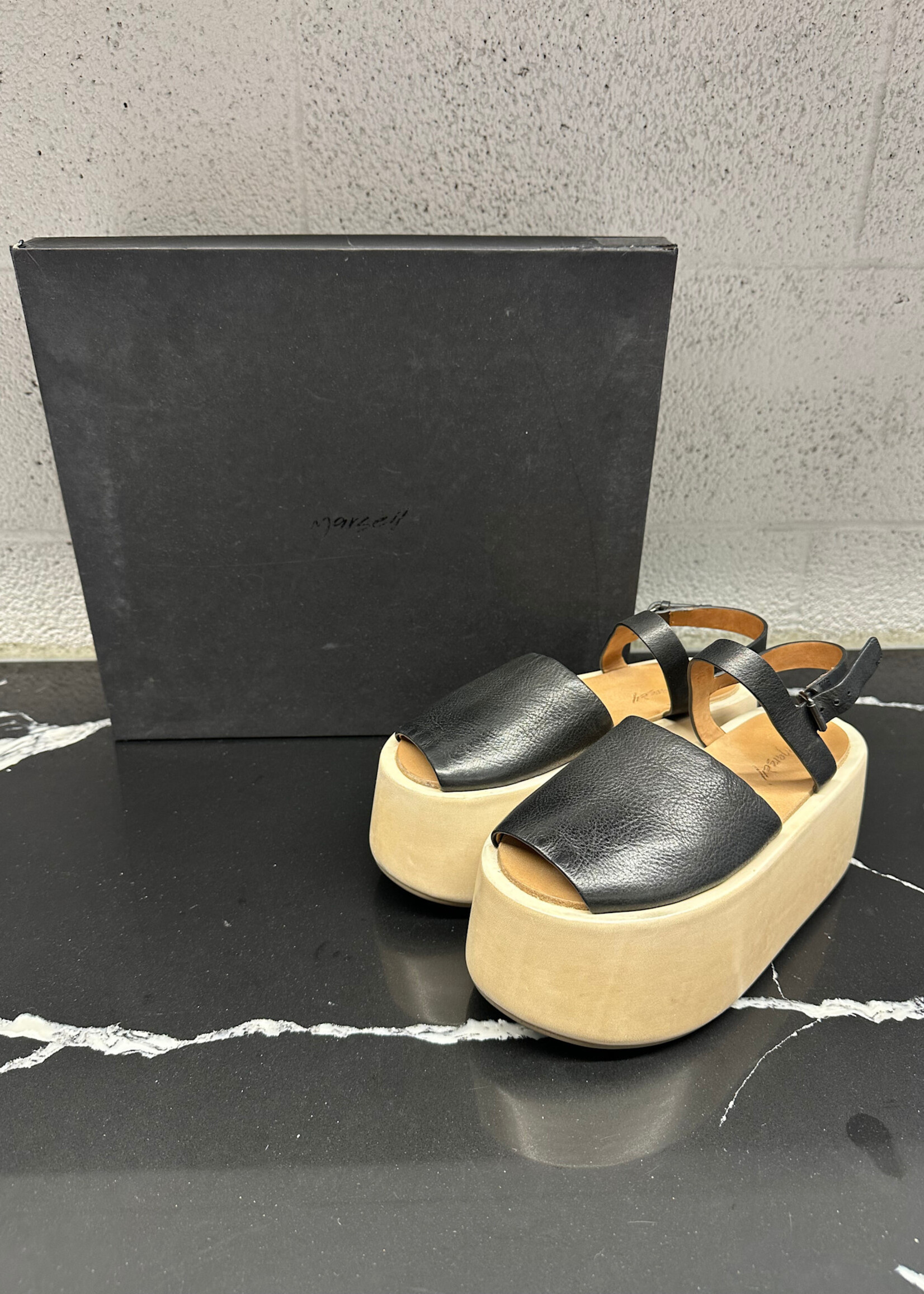Marsell White Black Platform Sandal 36/6