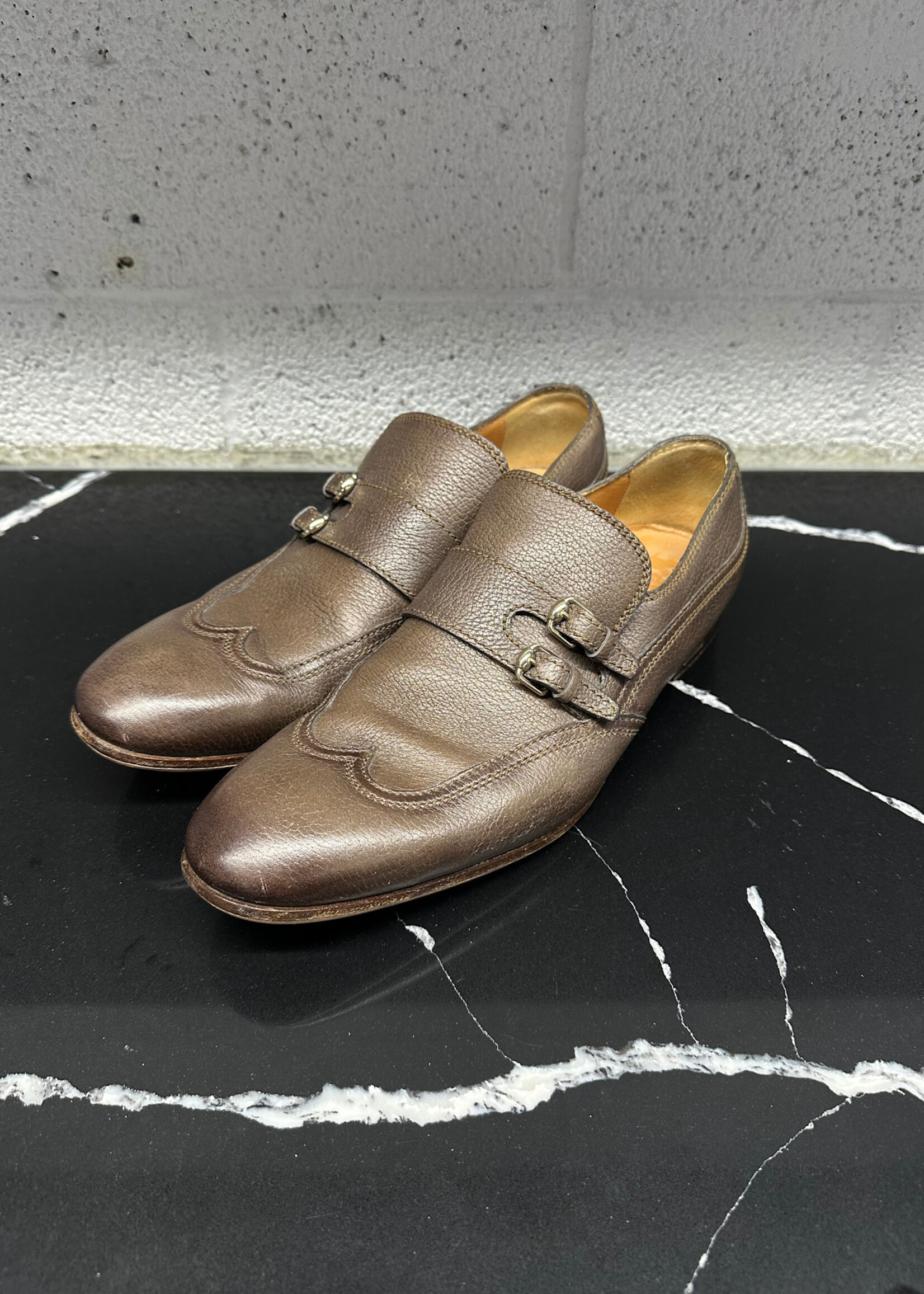 Gucci Light Brown Belt Strap Loafers Masc 10