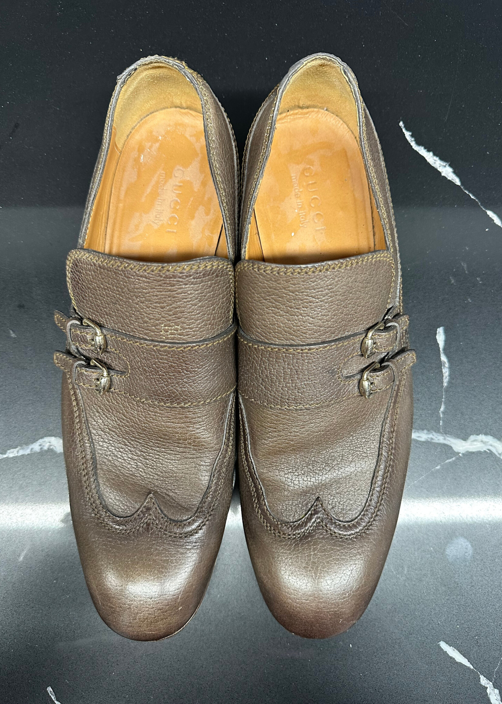 Gucci Light Brown Belt Strap Loafers Masc 10