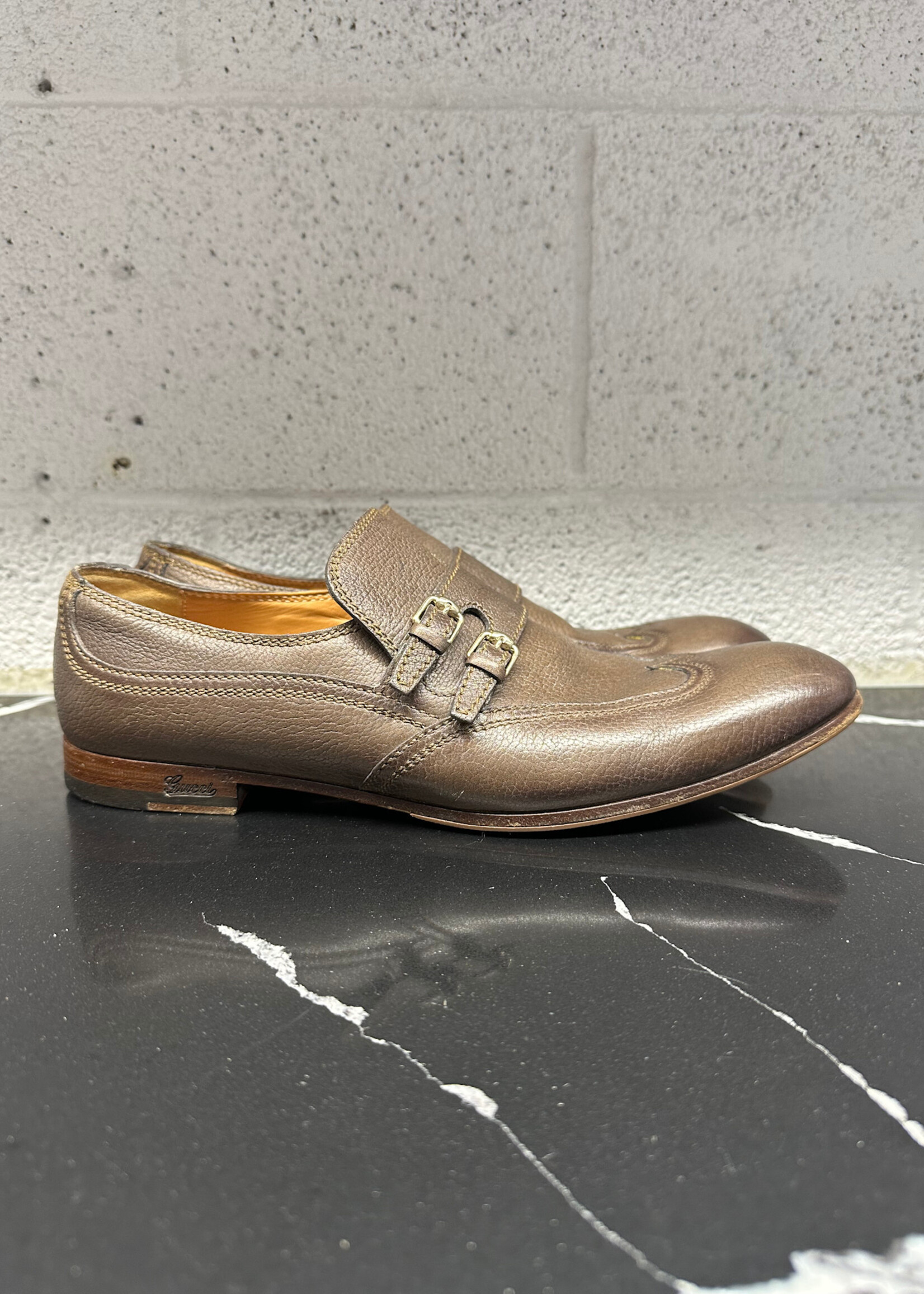 Gucci Light Brown Belt Strap Loafers Masc 10
