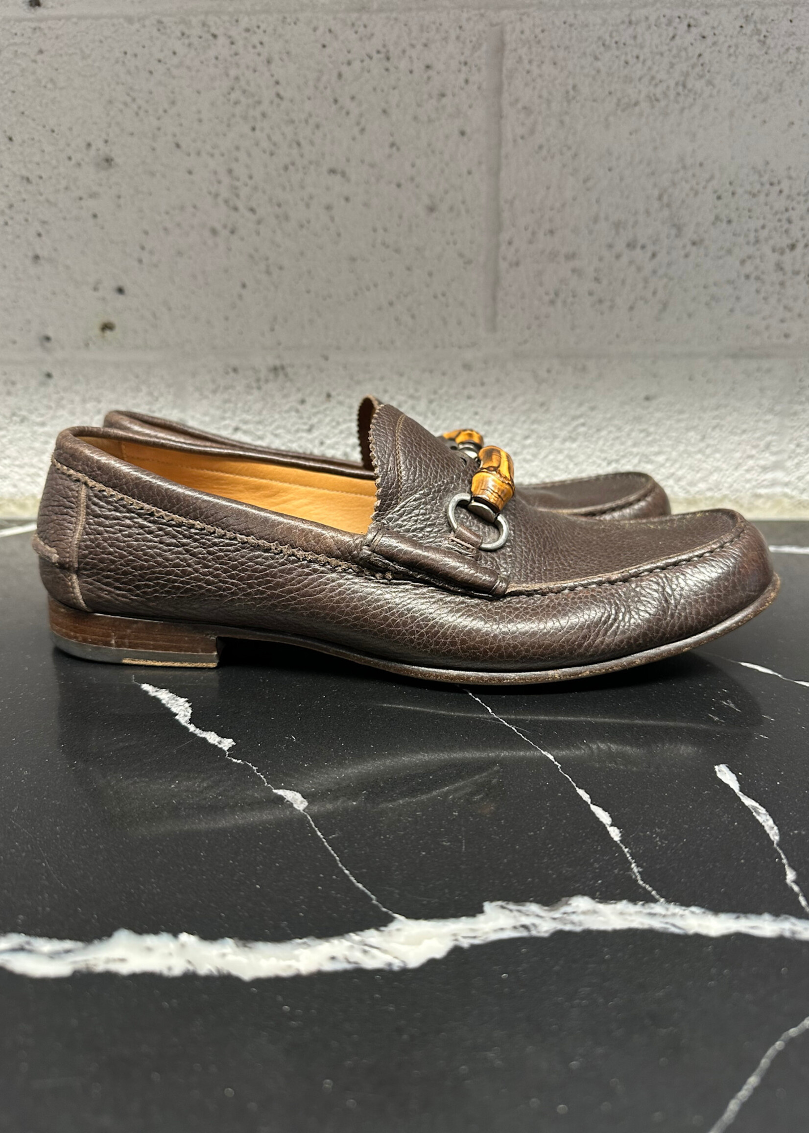 Gucci Brown Wooden Leather Loafers Masc 10