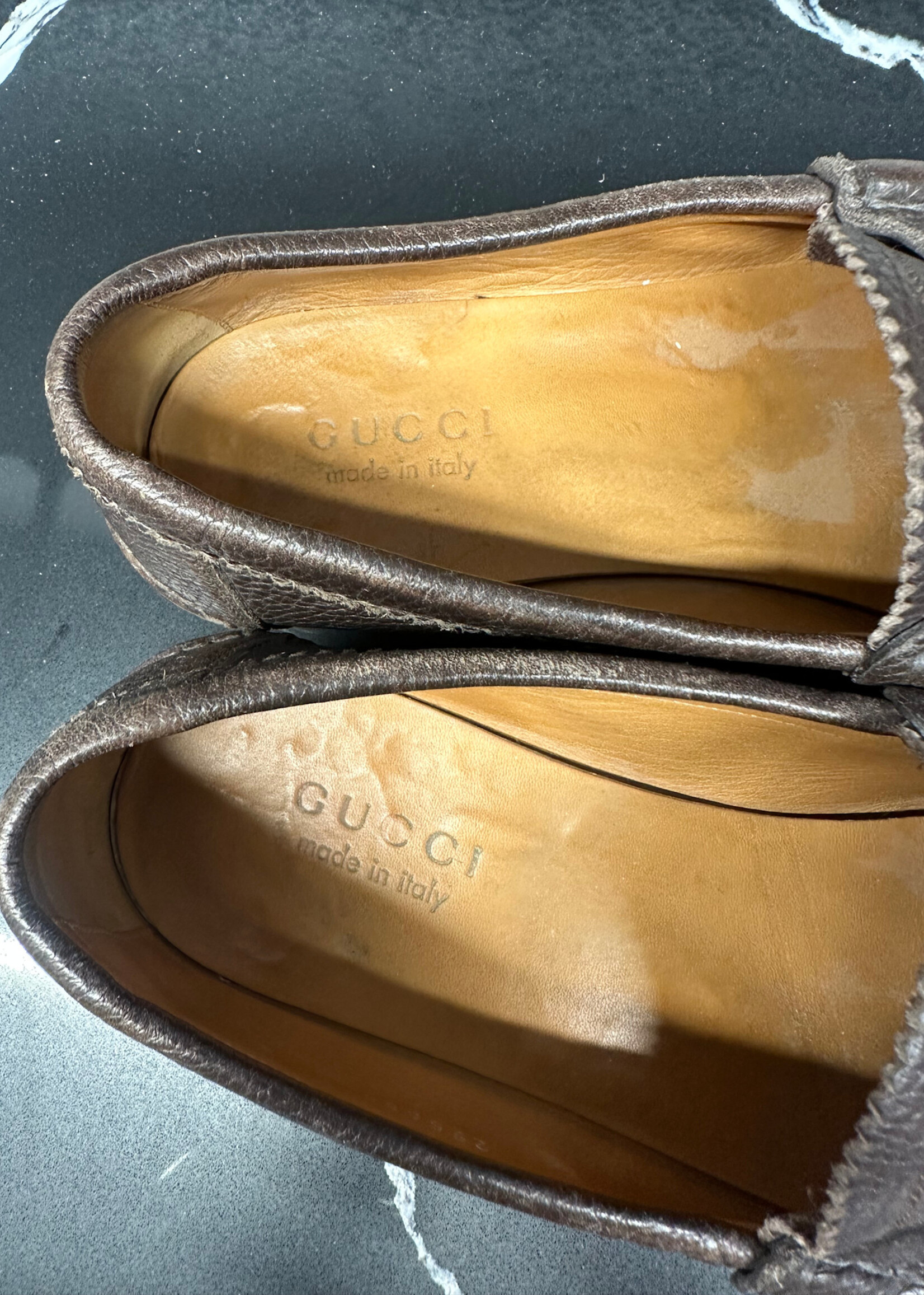 Gucci Brown Wooden Leather Loafers Masc 10