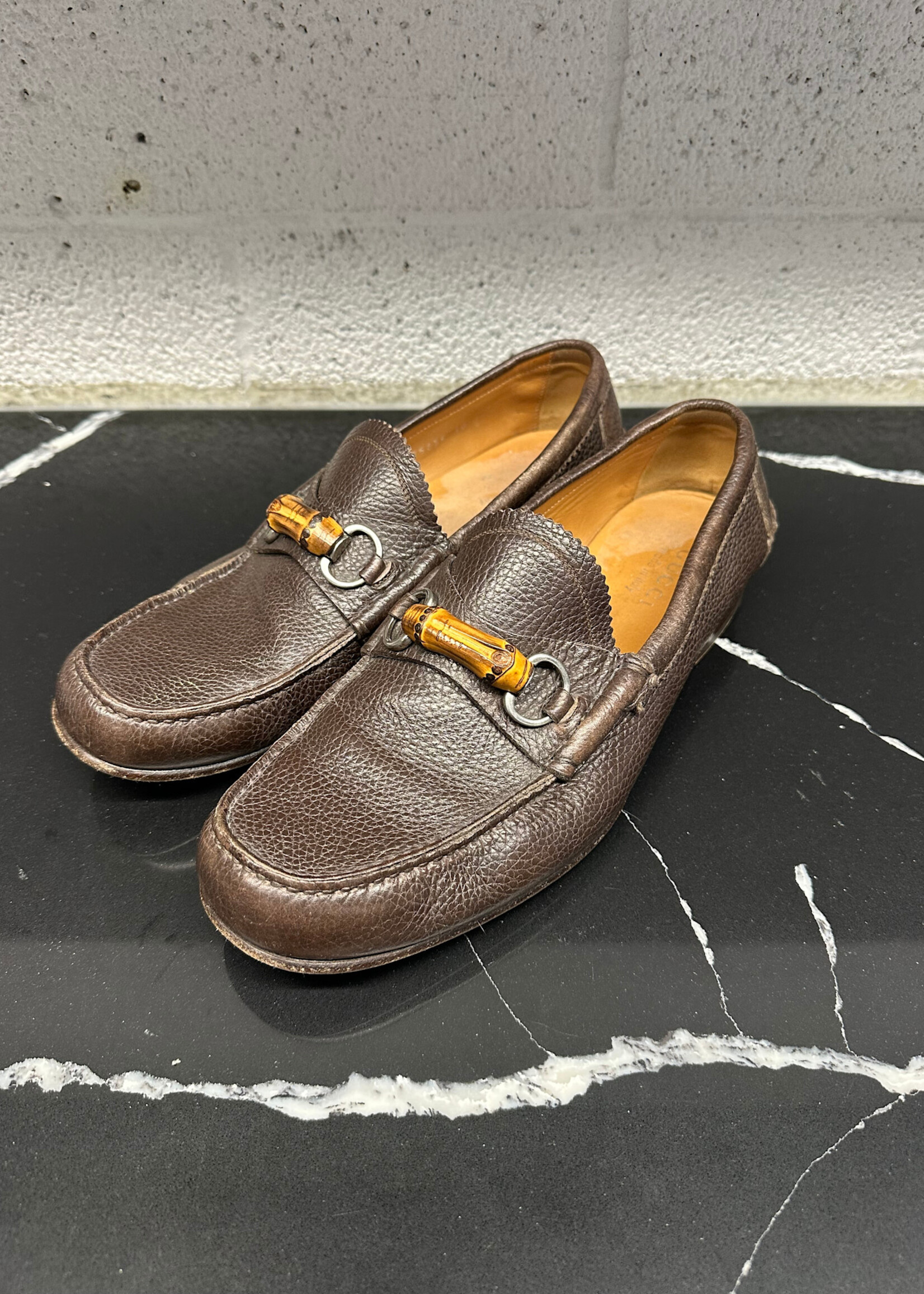 Gucci Brown Wooden Leather Loafers Masc 10