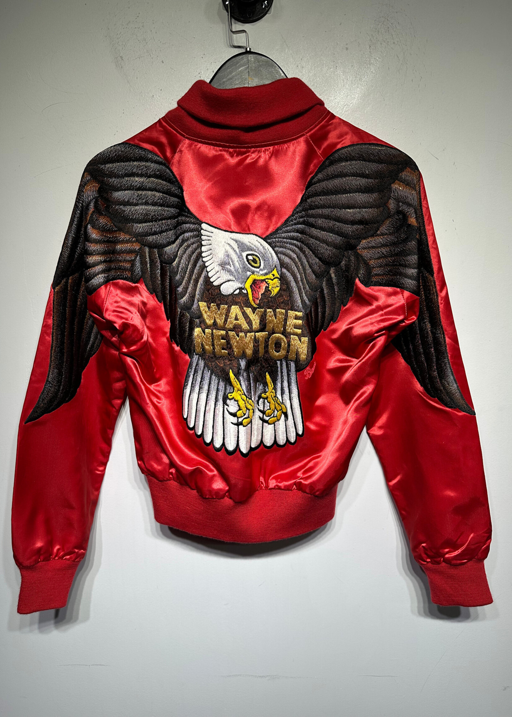 80s Wayne Newton Red Satin Jacket Fem S/M