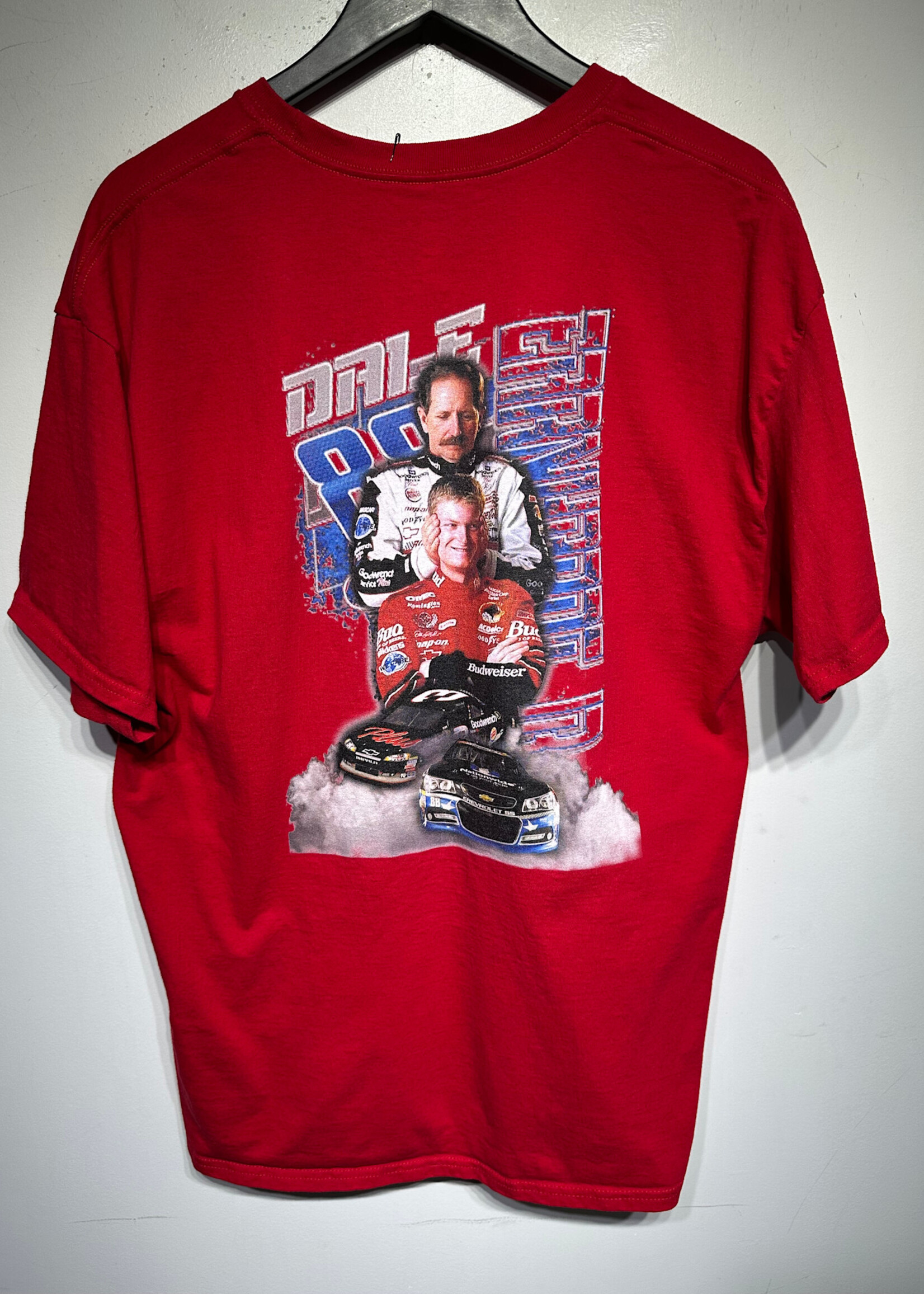 Dale Jr Red Blue Chevrolet Race Tee XL