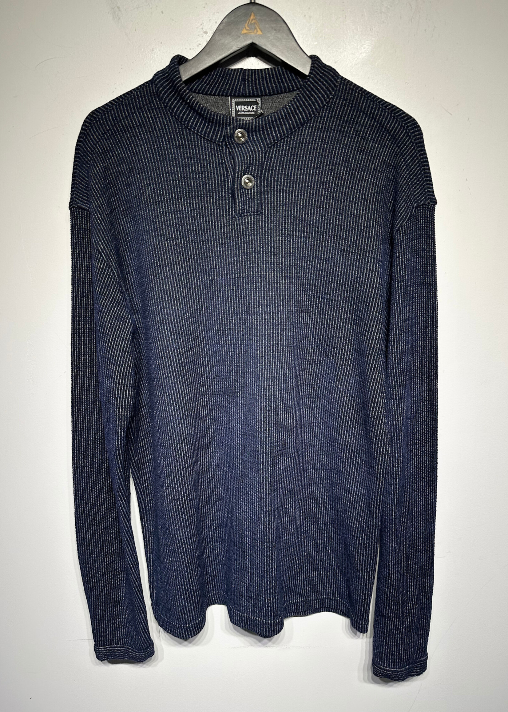 Versace Jeans Couture 90s Dark Blue Henley XL