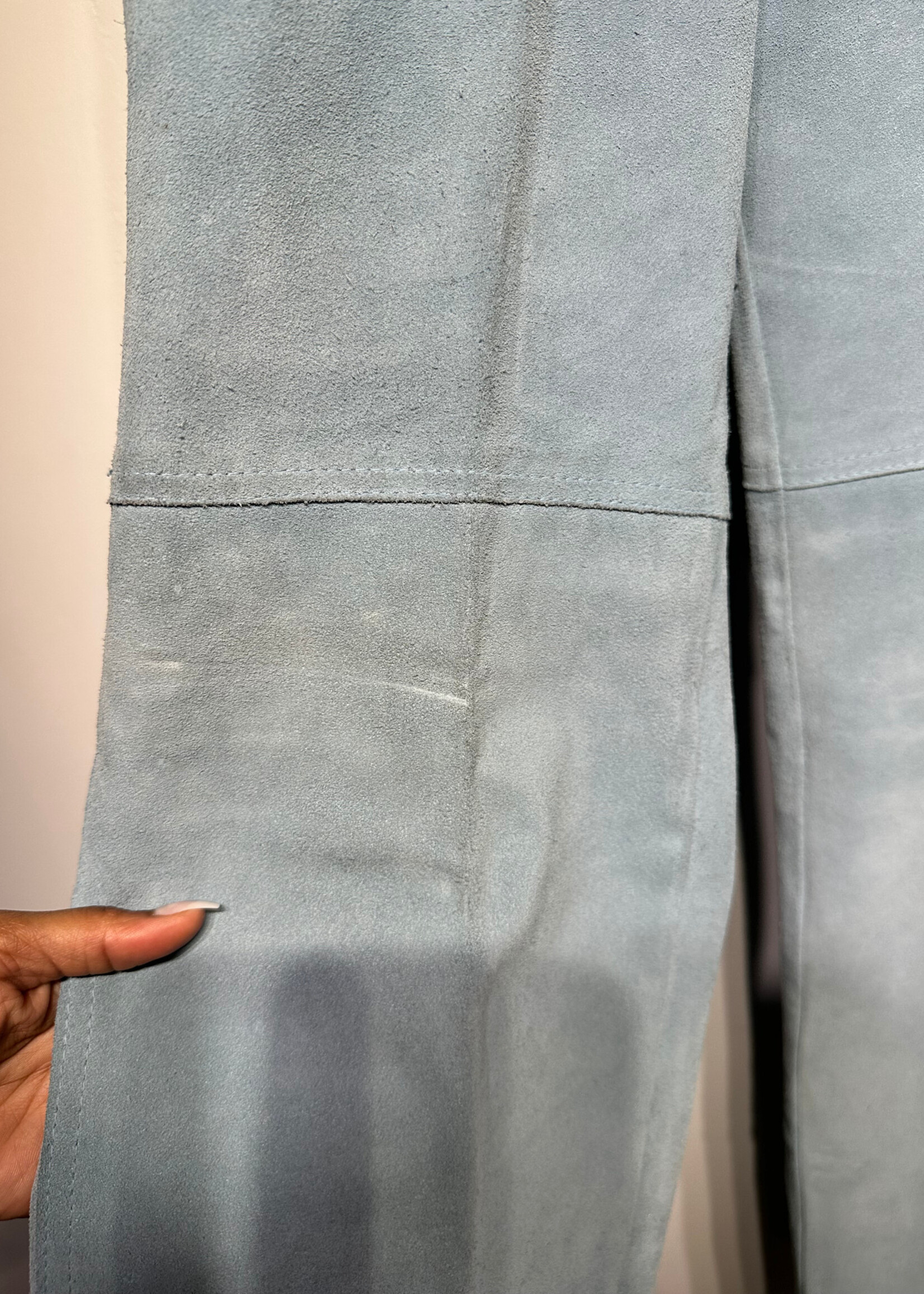Zig Zag Suede Ashy Blue Pants 28 As Is