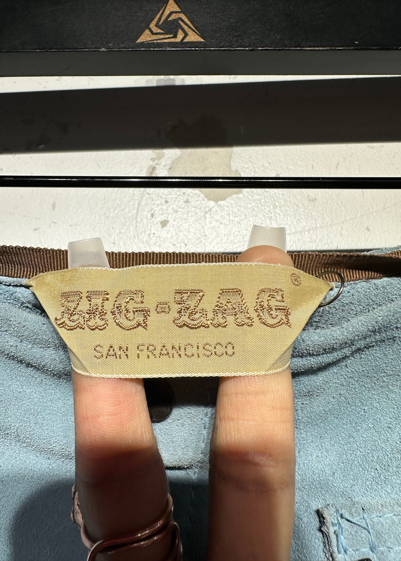 Zig Zag Suede Ashy Blue Pants 28 As Is
