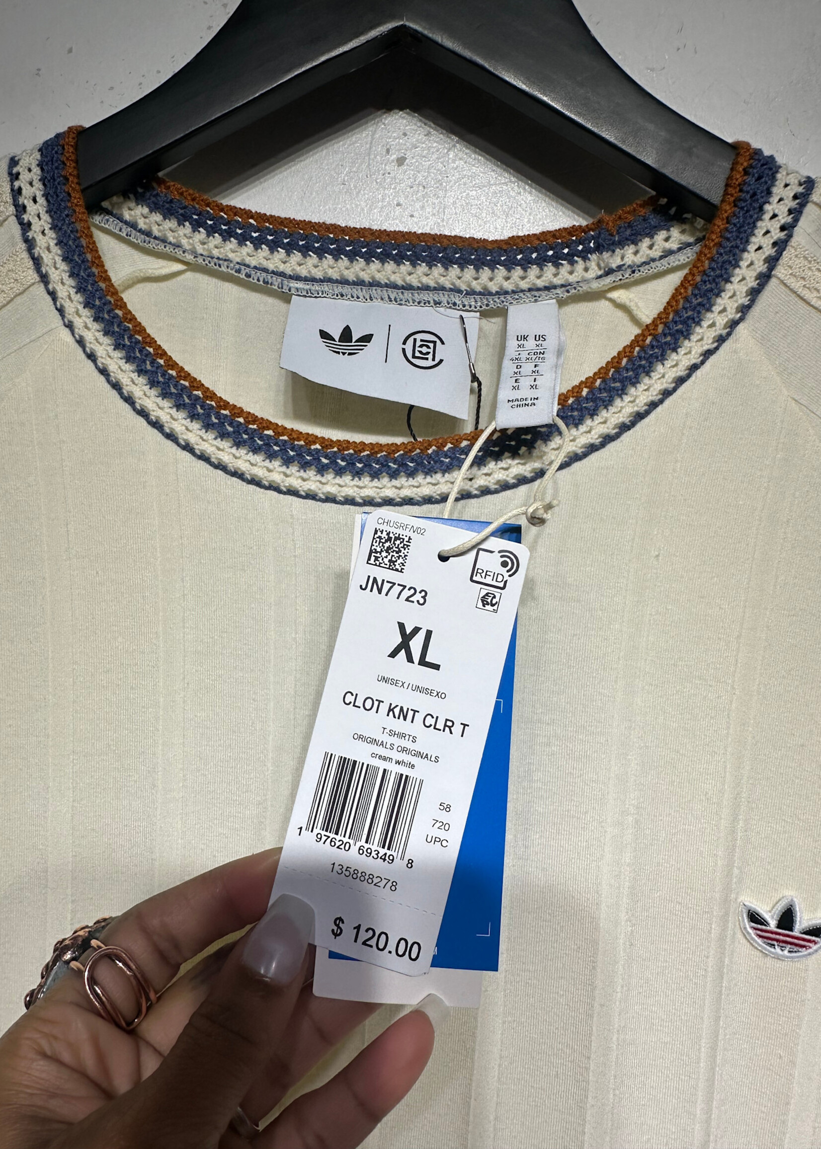 NWT Clot Cream Knit Detail Tee XL