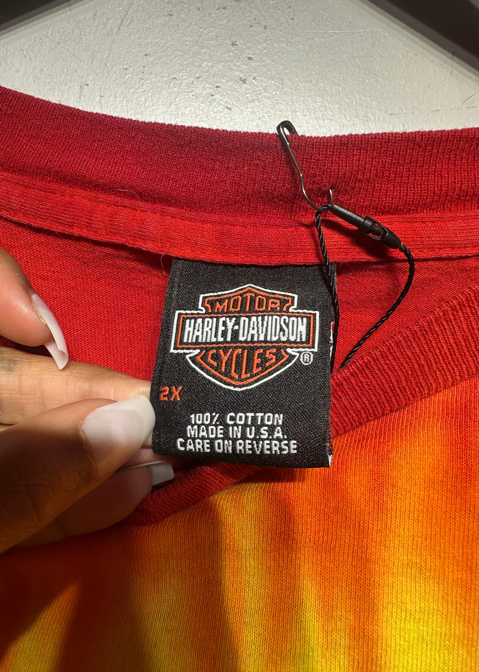 Harley LA Orange Red Dyed LS XXL