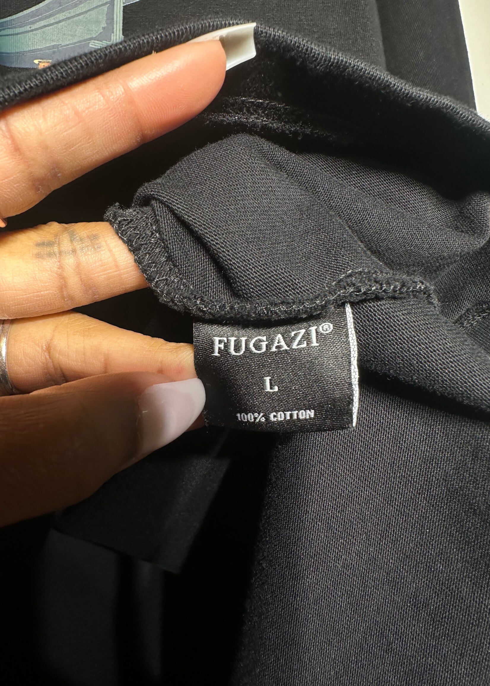 Fugazi Workwear Black Boxy Fit Tee L