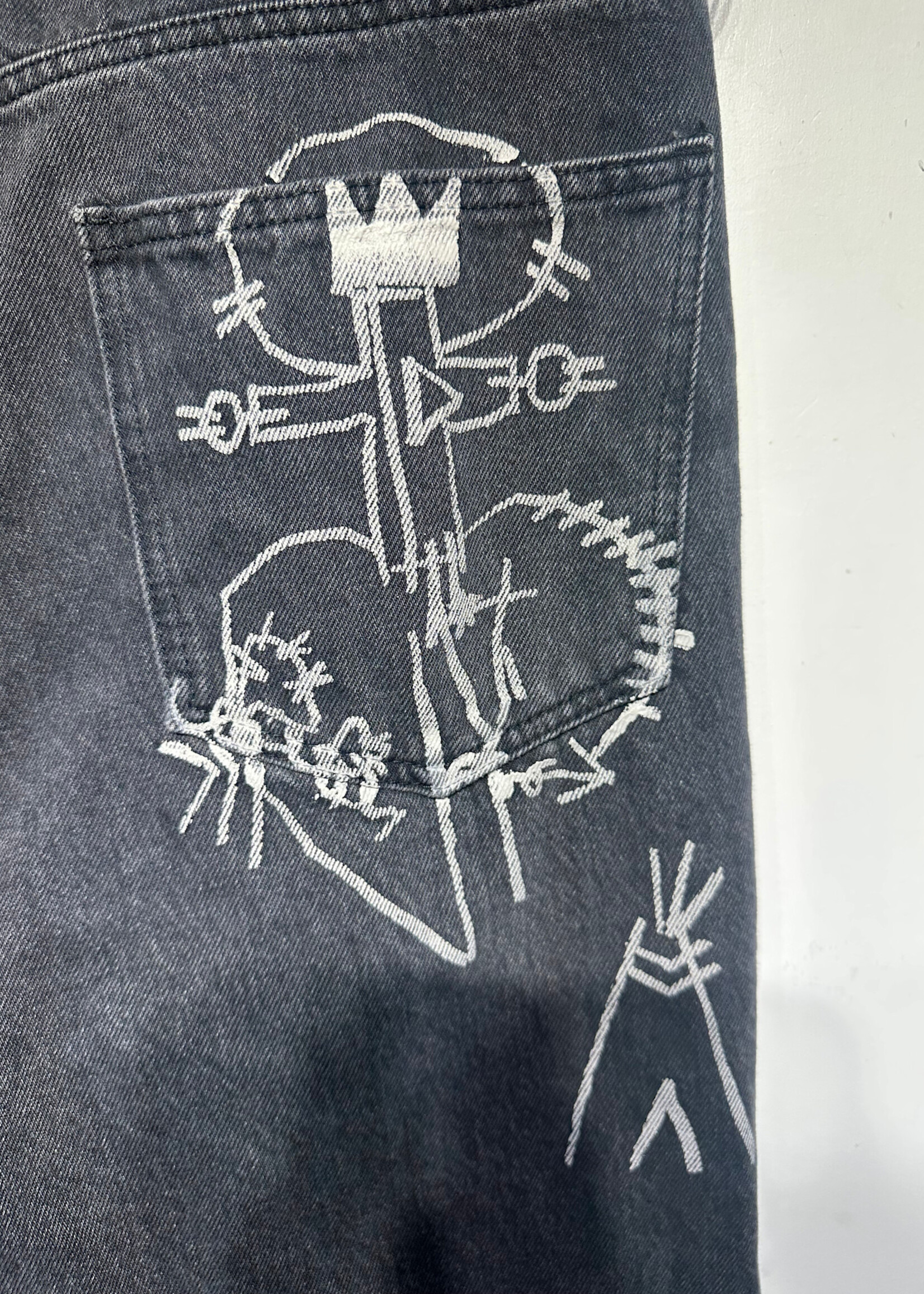 HM Basquiat x EV Bravado Black Baggy Jeans Masc 34