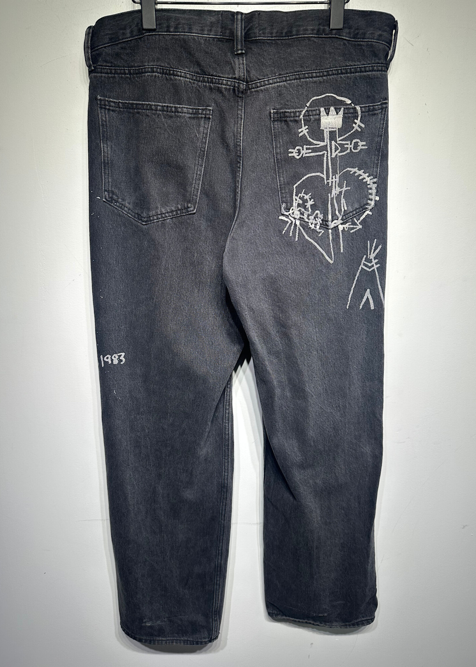 HM Basquiat x EV Bravado Black Baggy Jeans Masc 34