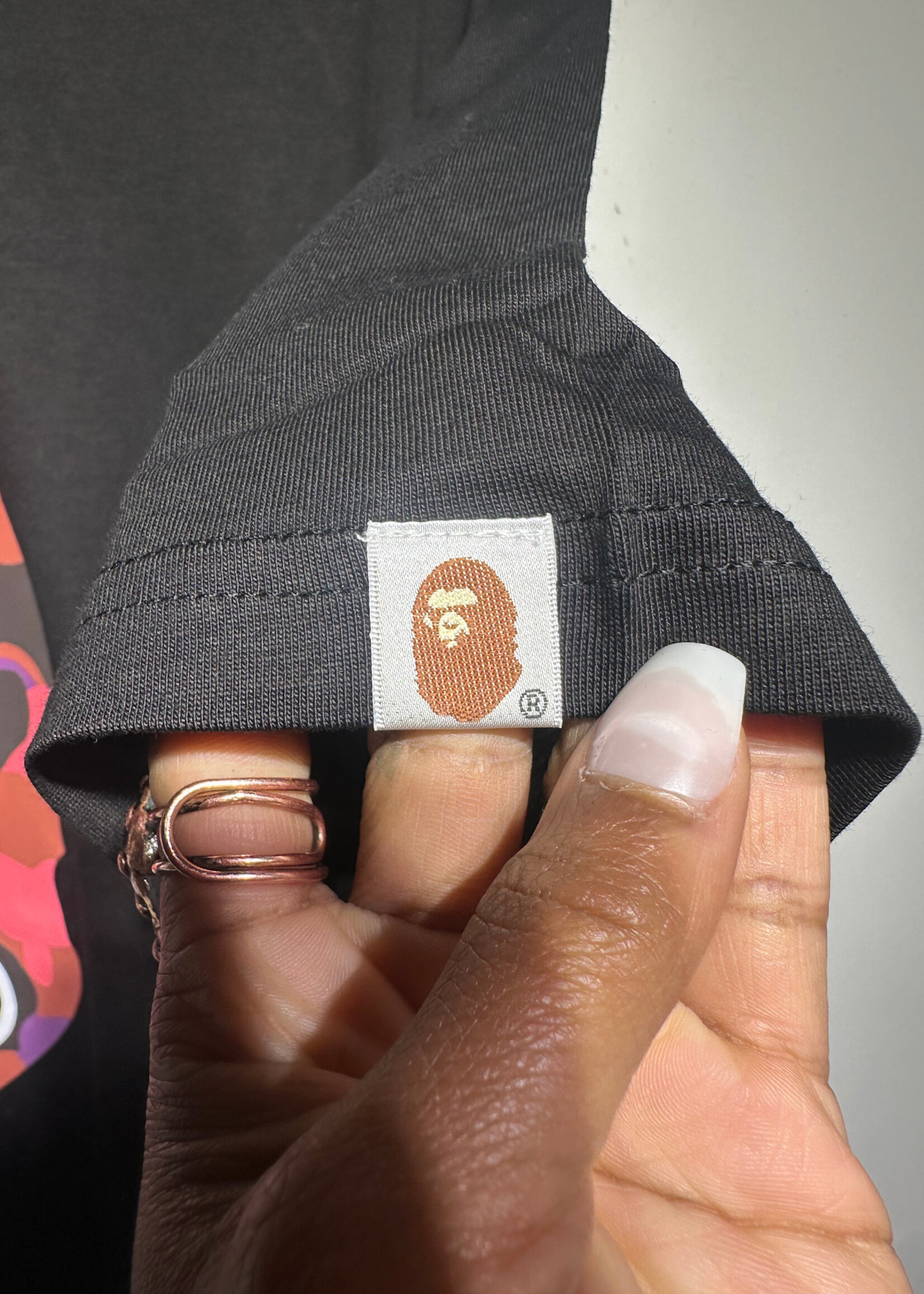 Bape Black Pink Camo Logo Tee 3XL