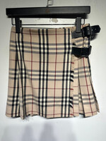 Burberry Nova Check Leather Buckle Skirt 25
