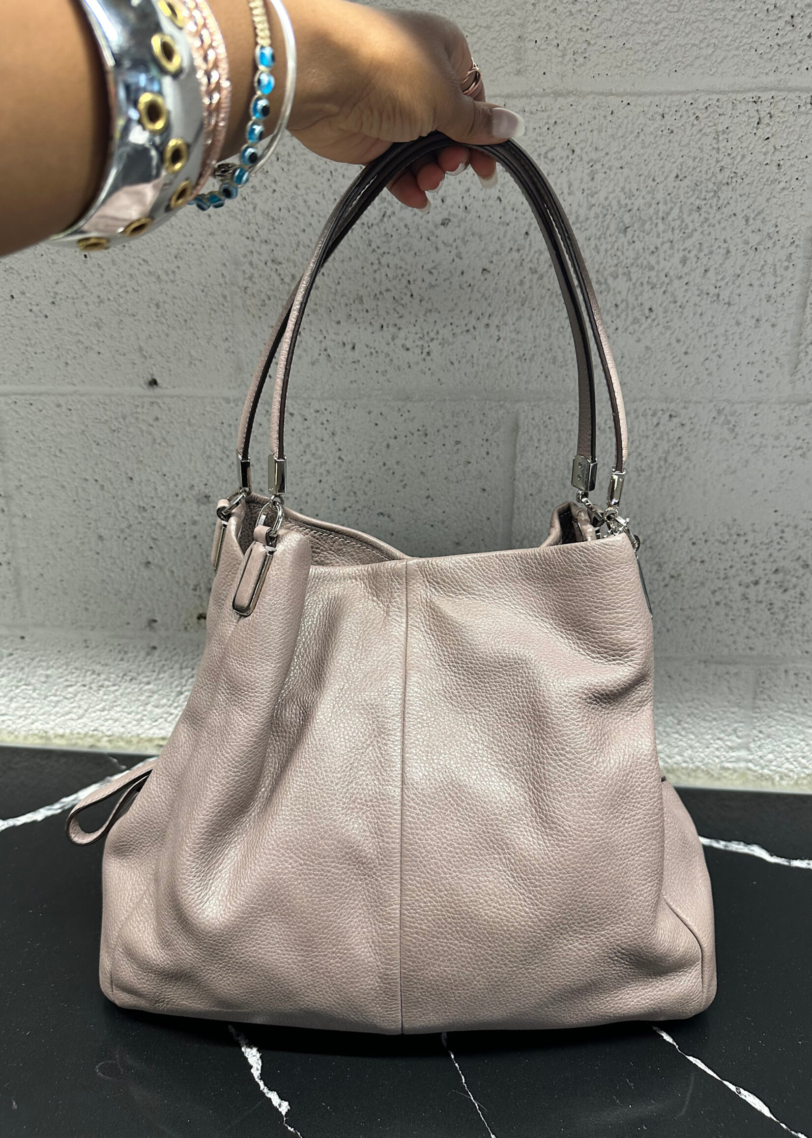 Coach Y2K Grey Leather Hobo