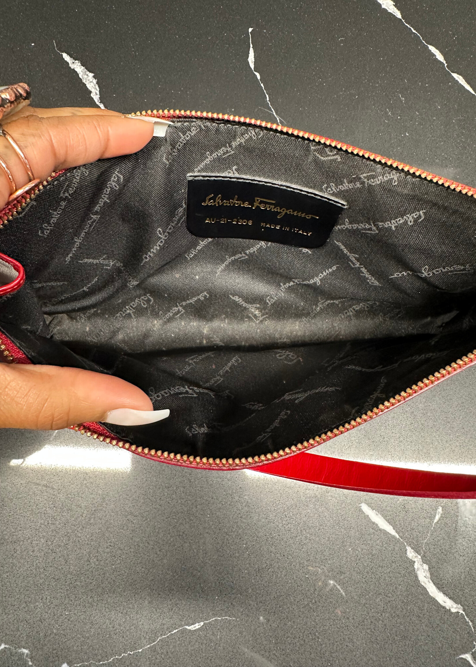 Ferragamo Gancio Vintage Red Shoulder Bag