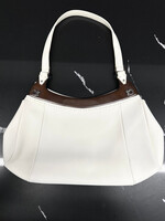 Ferragamo White Wood Trim Y2K Handbag