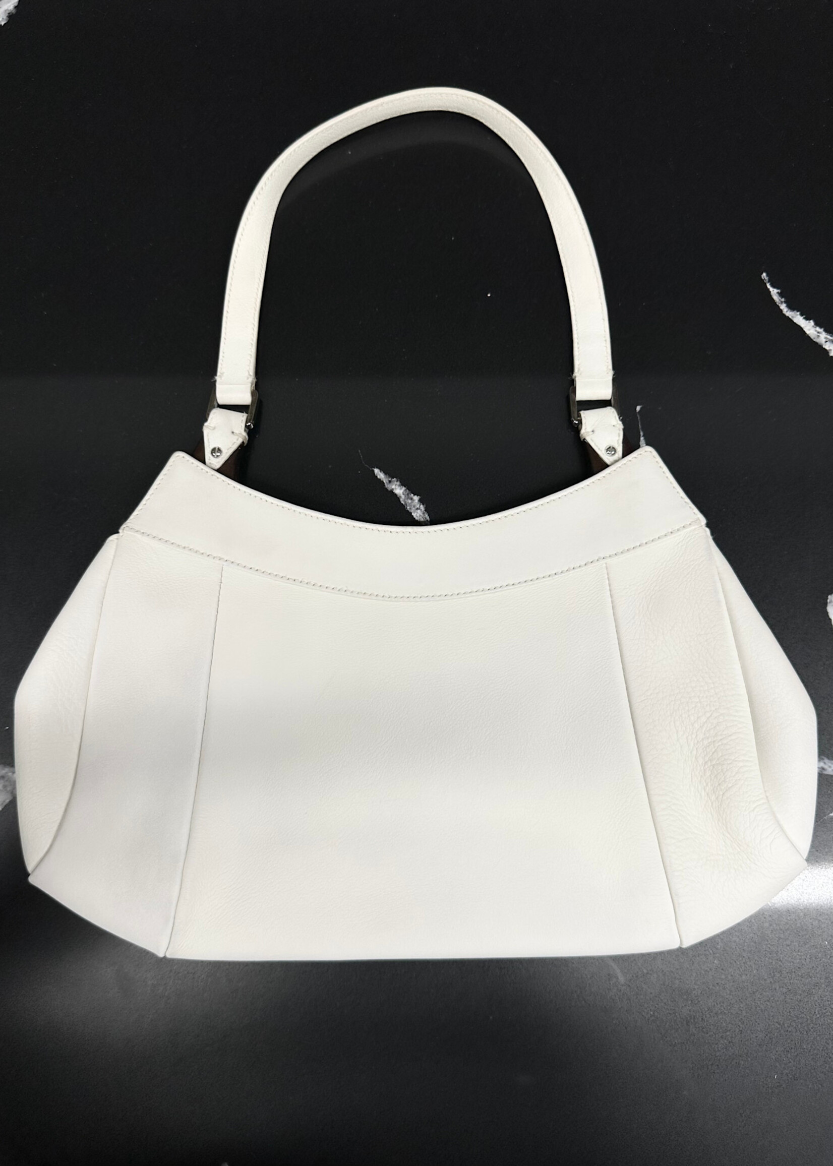 Ferragamo White Wood Trim Y2K Handbag