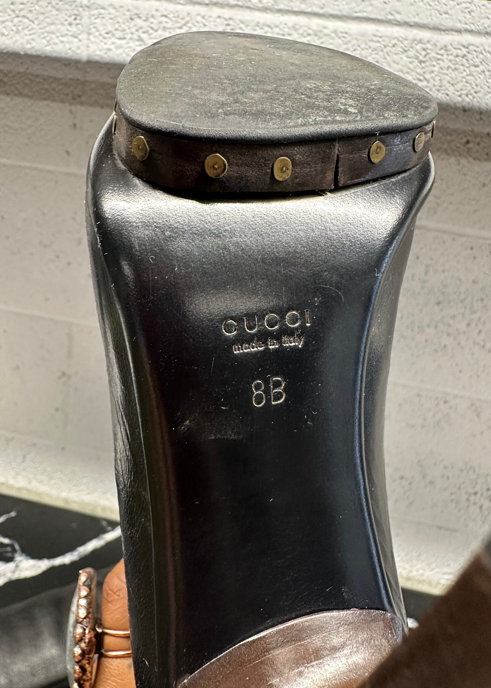 Gucci Y2K Black Over the Knee Logo Boots 8