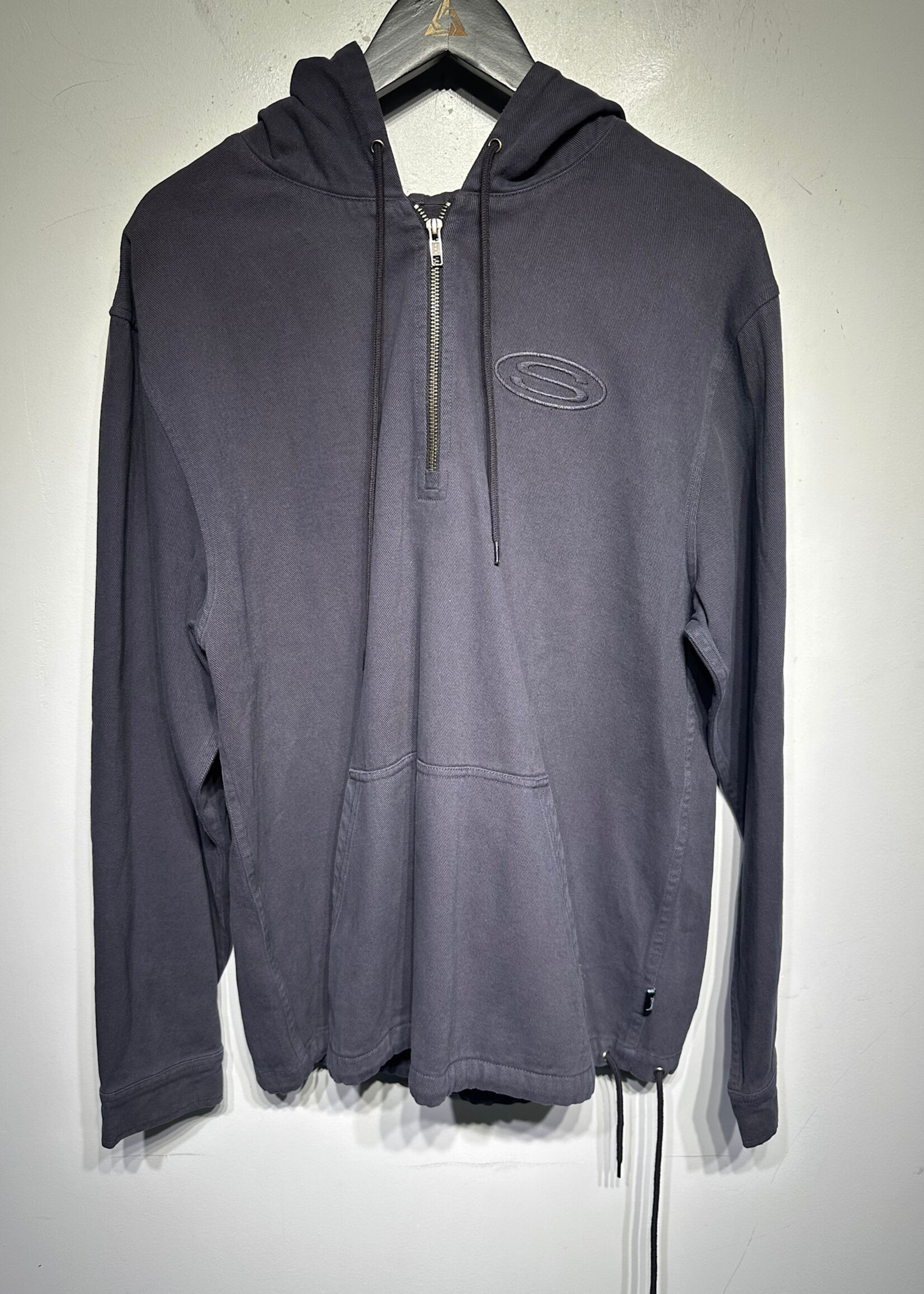 Stussy NWT Grey Big Logo Poncho Hoodie Masc M
