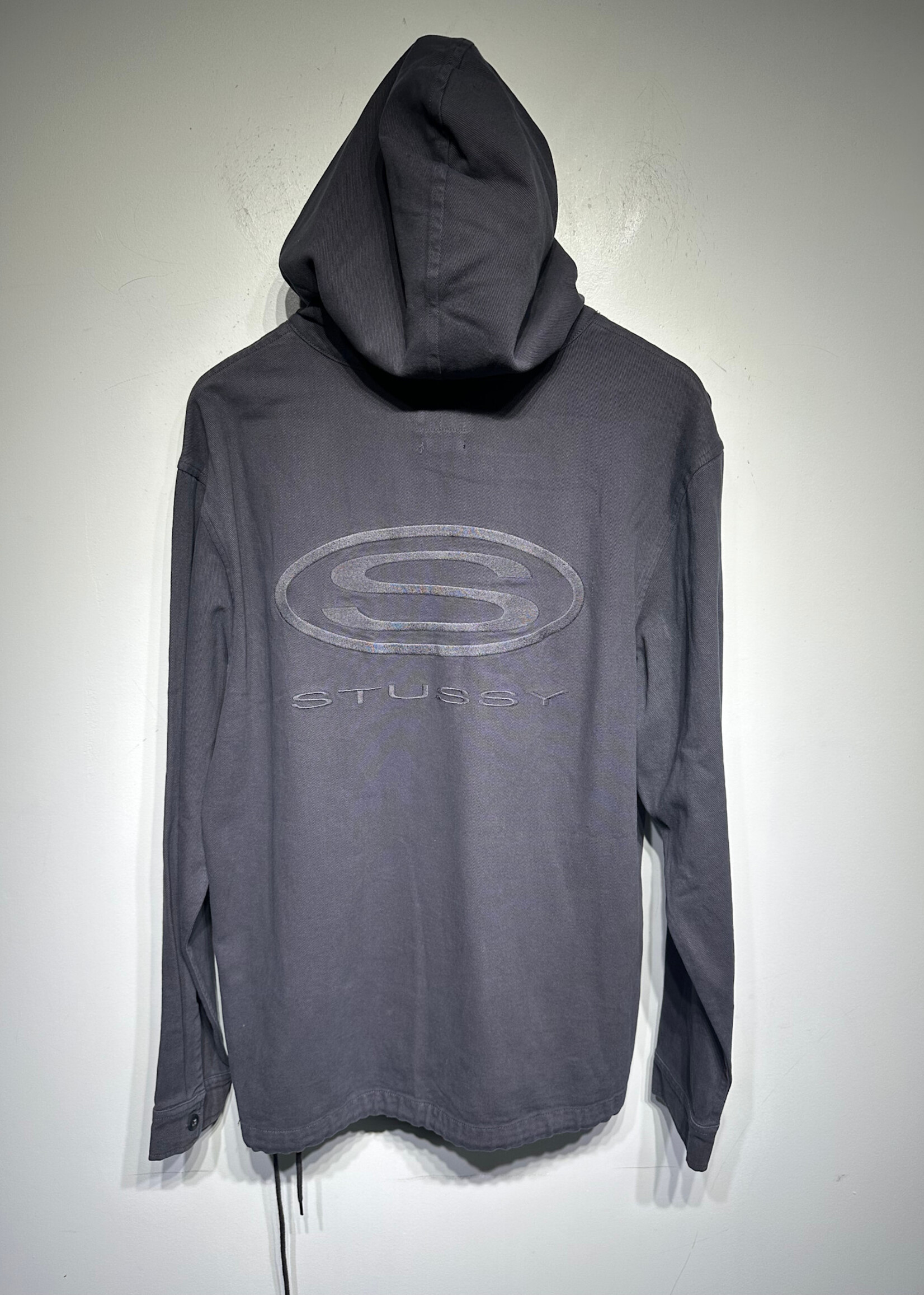 Stussy NWT Grey Big Logo Poncho Hoodie Masc M