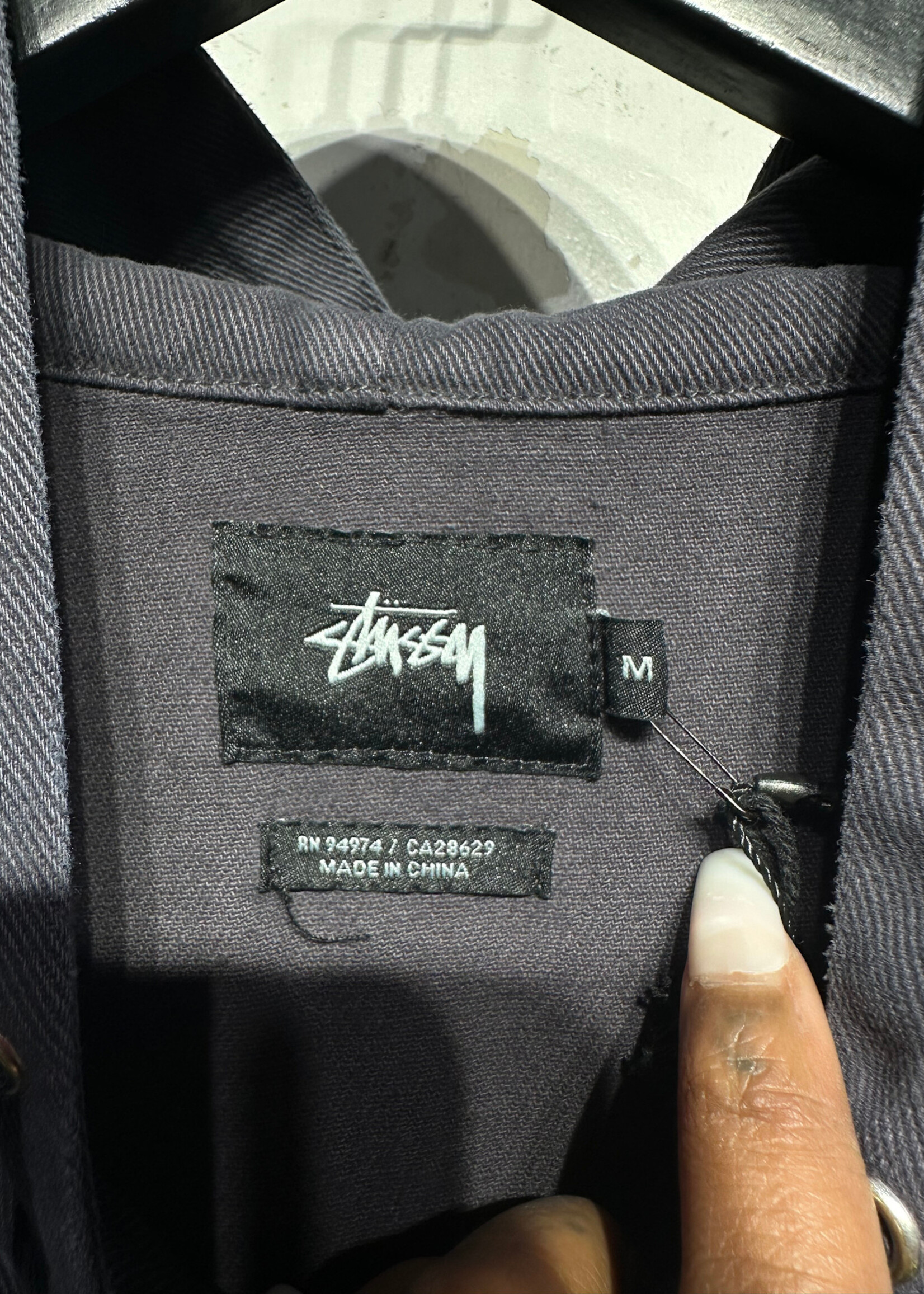 Stussy NWT Grey Big Logo Poncho Hoodie Masc M