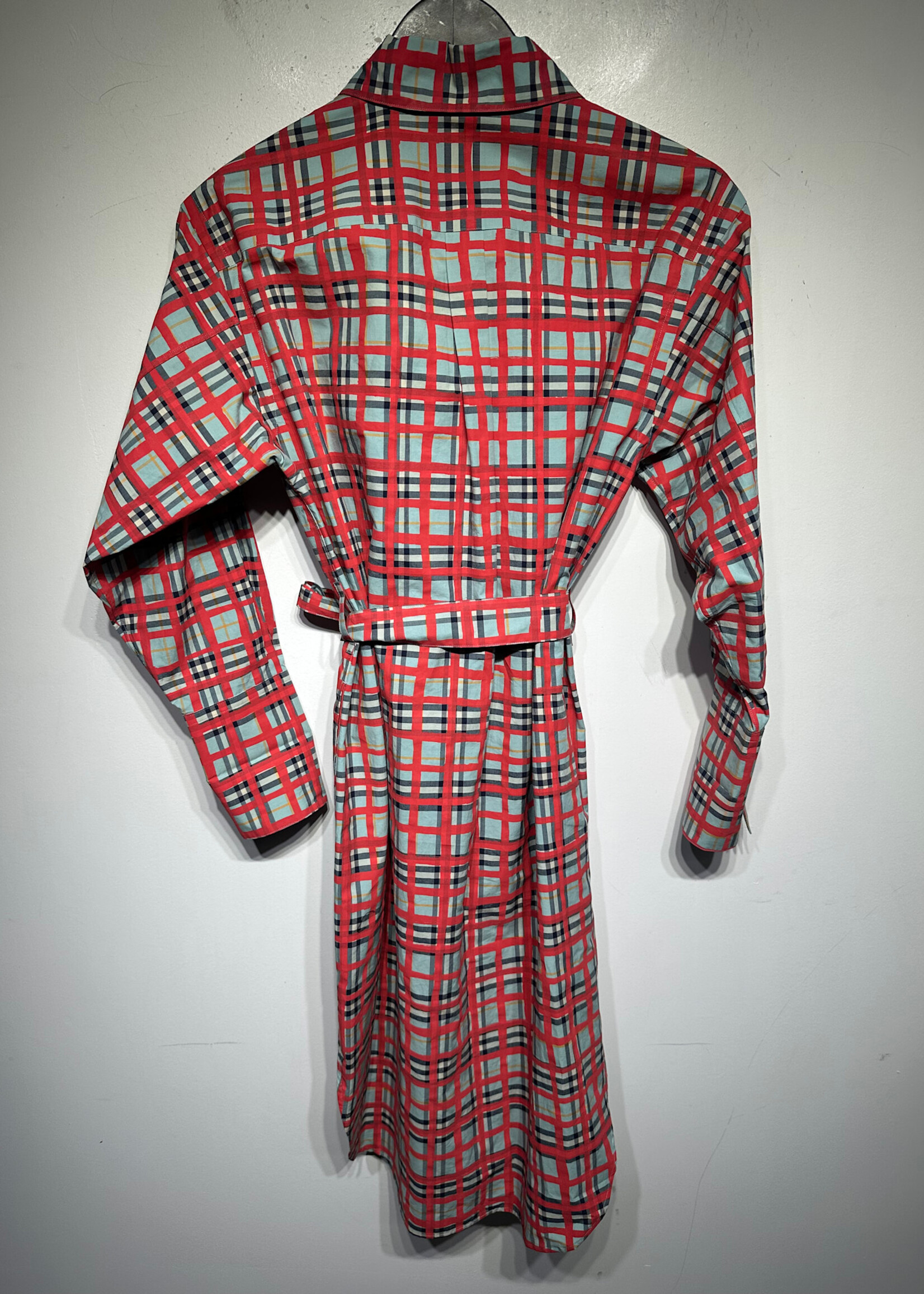 Burberry NWT Red Plaid Shirt Dress W/ Belt XS