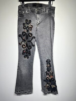 Celo Y2k Grey Wash Bedazzled Stitch Detail Flares 28