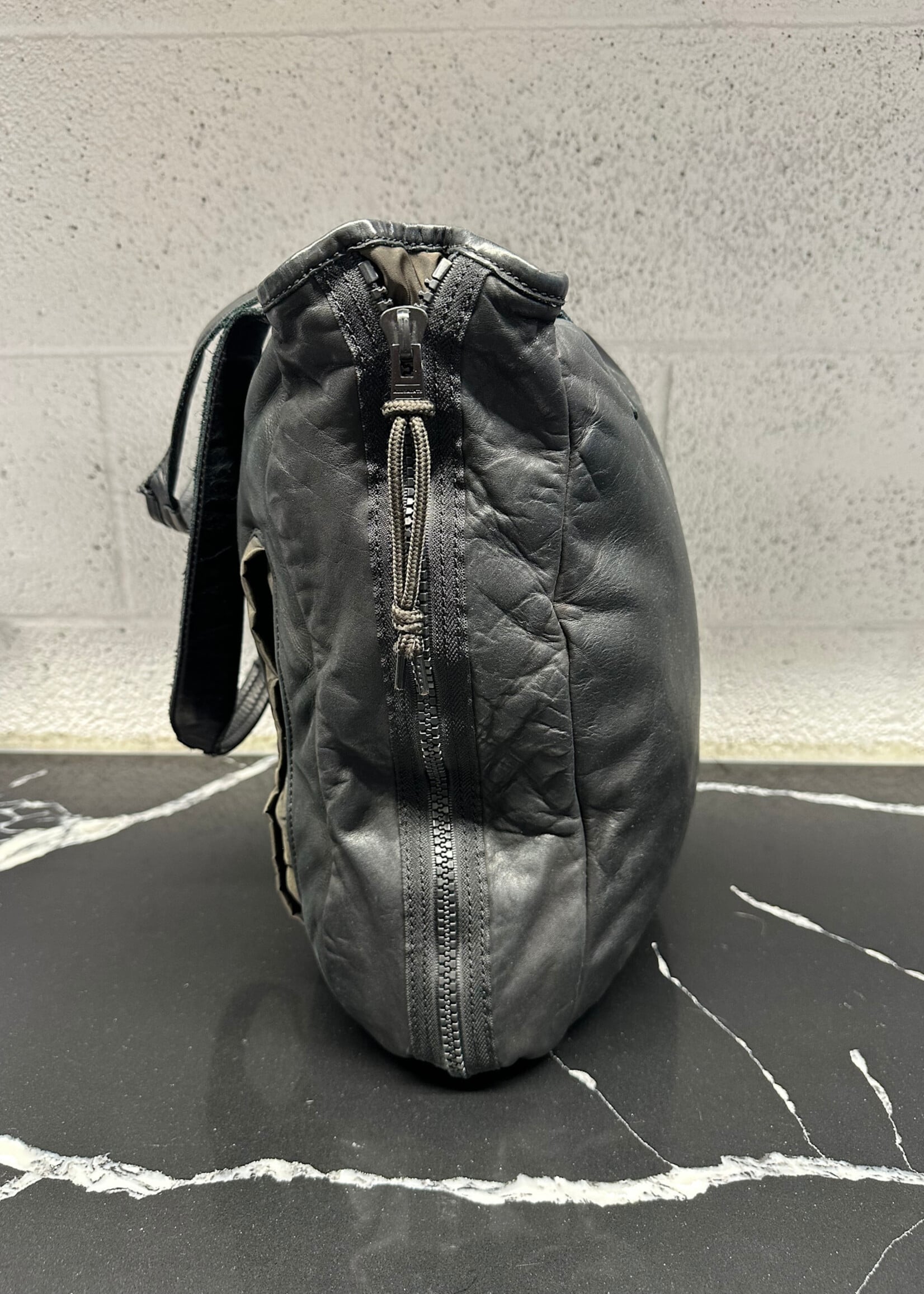 Allsaints Black Leather Side Zip Tote