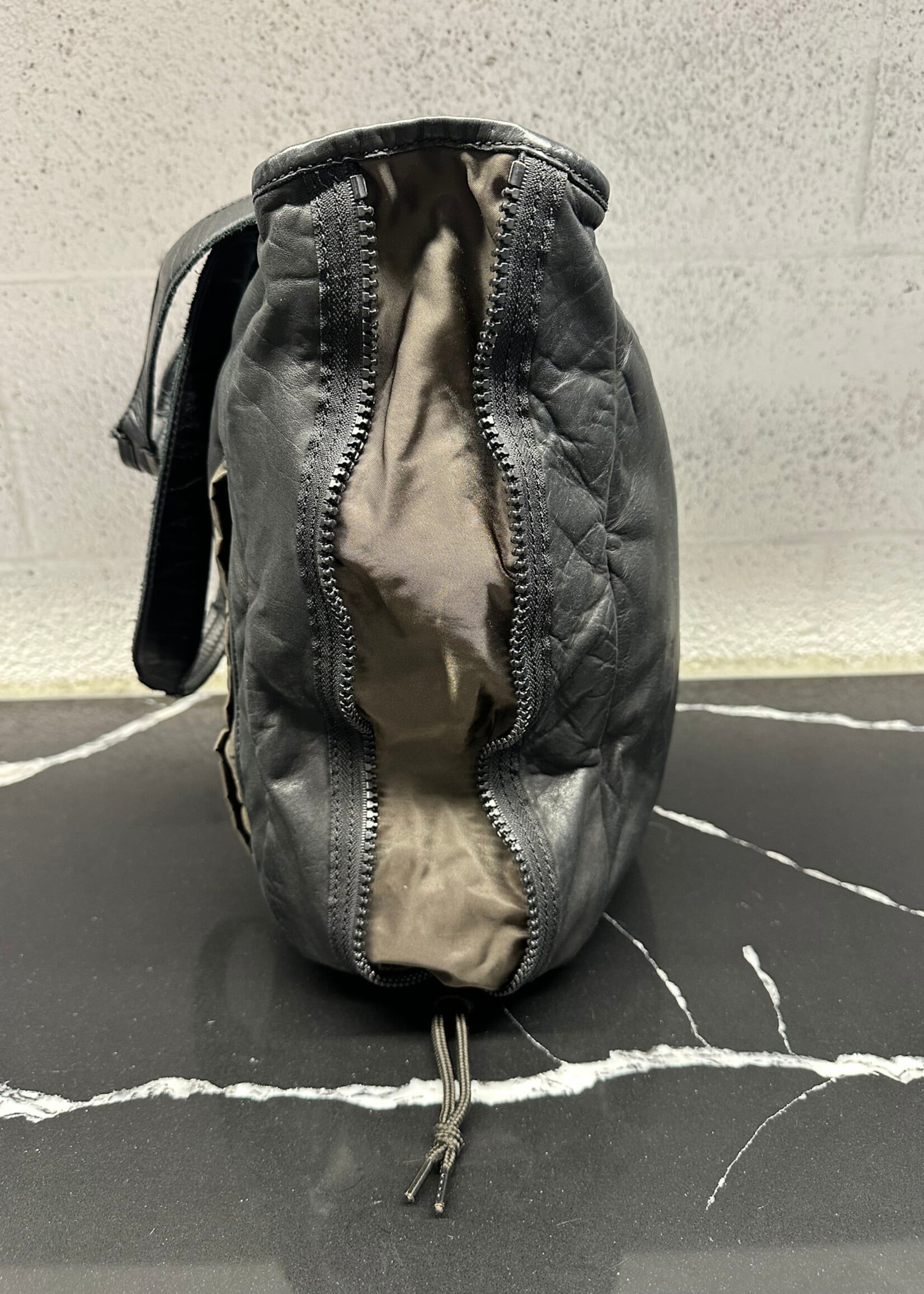 Allsaints Black Leather Side Zip Tote