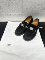 Toga Virgils Black Suede Loafers W Hardware Fem 10