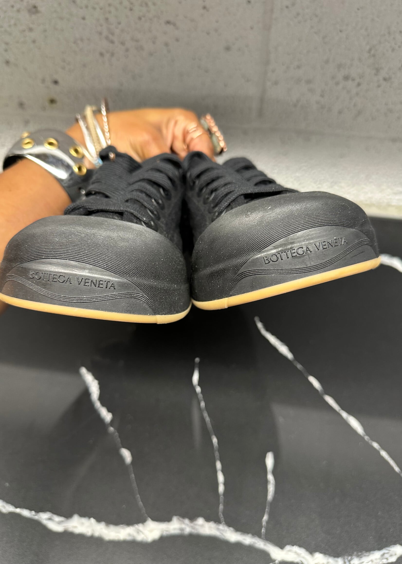 Bottega Black Low Top Sneakers 39.5/8.5