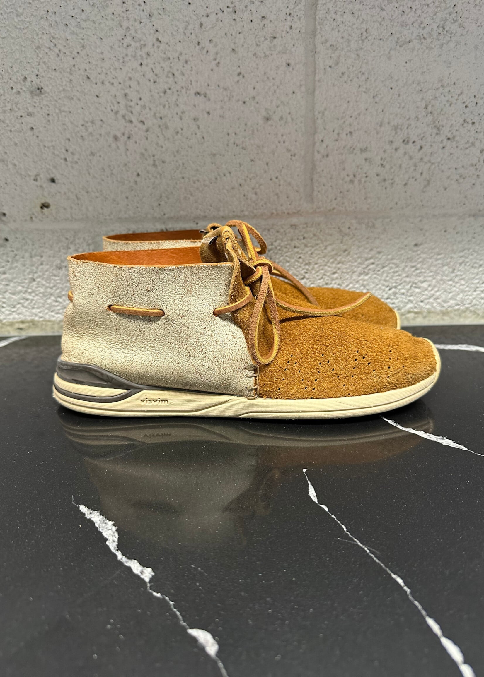 Visvim Brown Suede Crack Leather Sneakers Masc 7