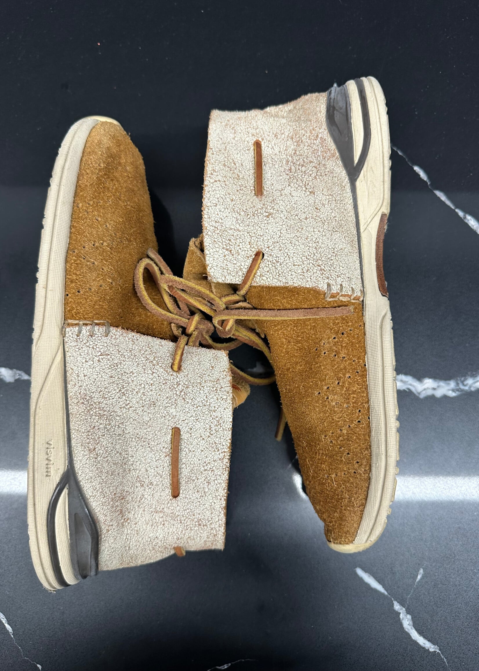 Visvim Brown Suede Crack Leather Sneakers Masc 7