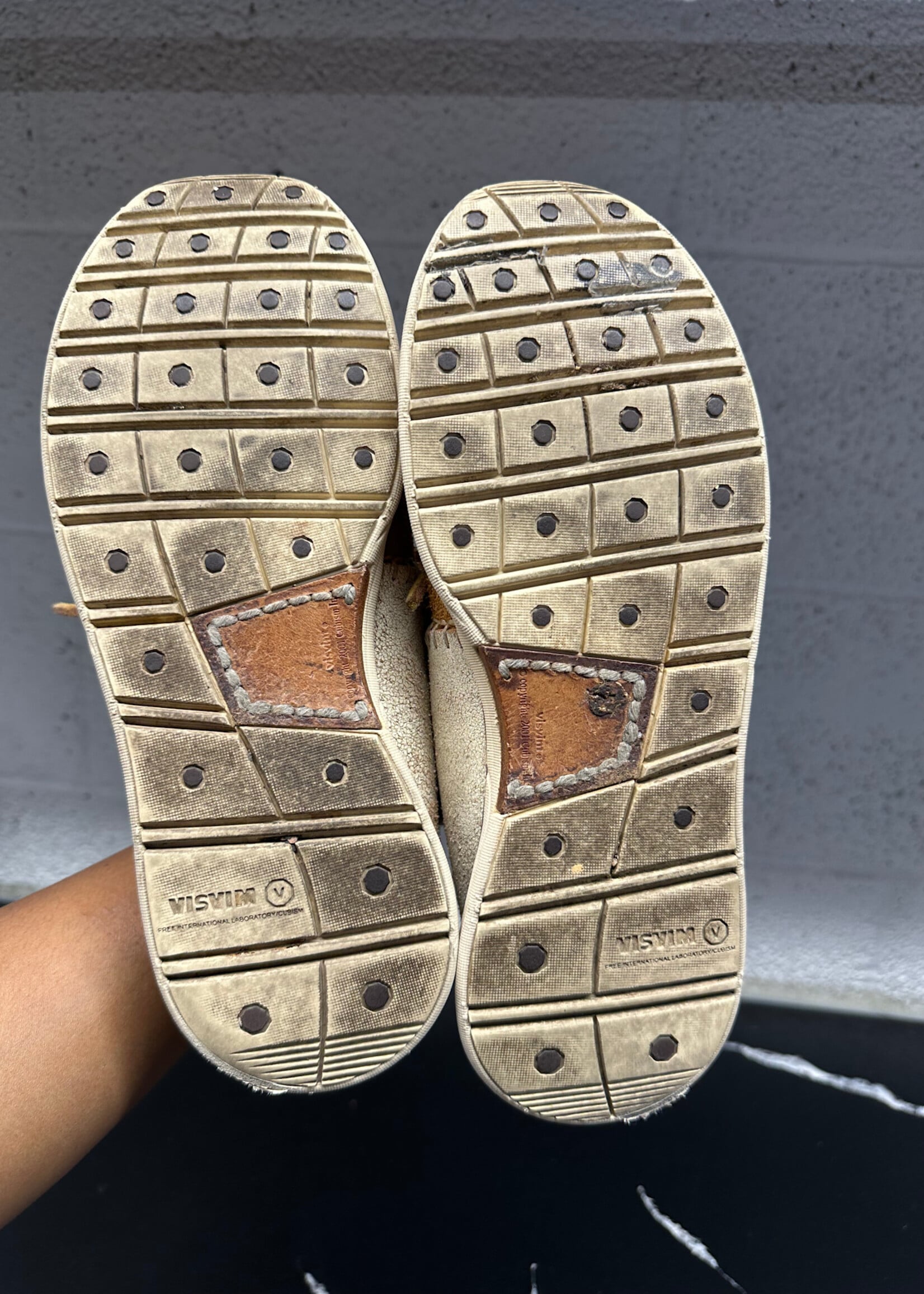 Visvim Brown Suede Crack Leather Sneakers Masc 7