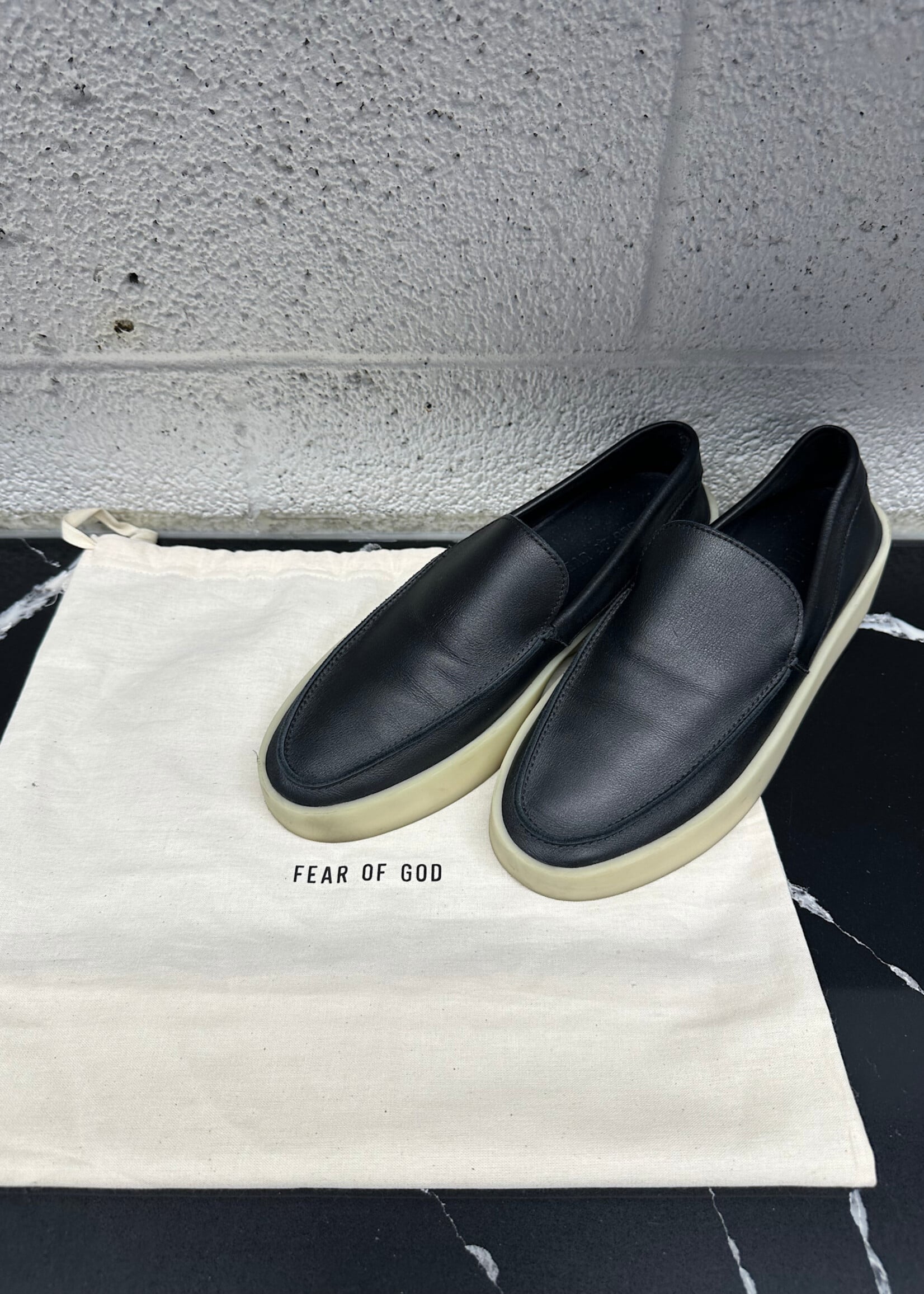 FOG Black Slip On Mule Shoes Masc 7.5
