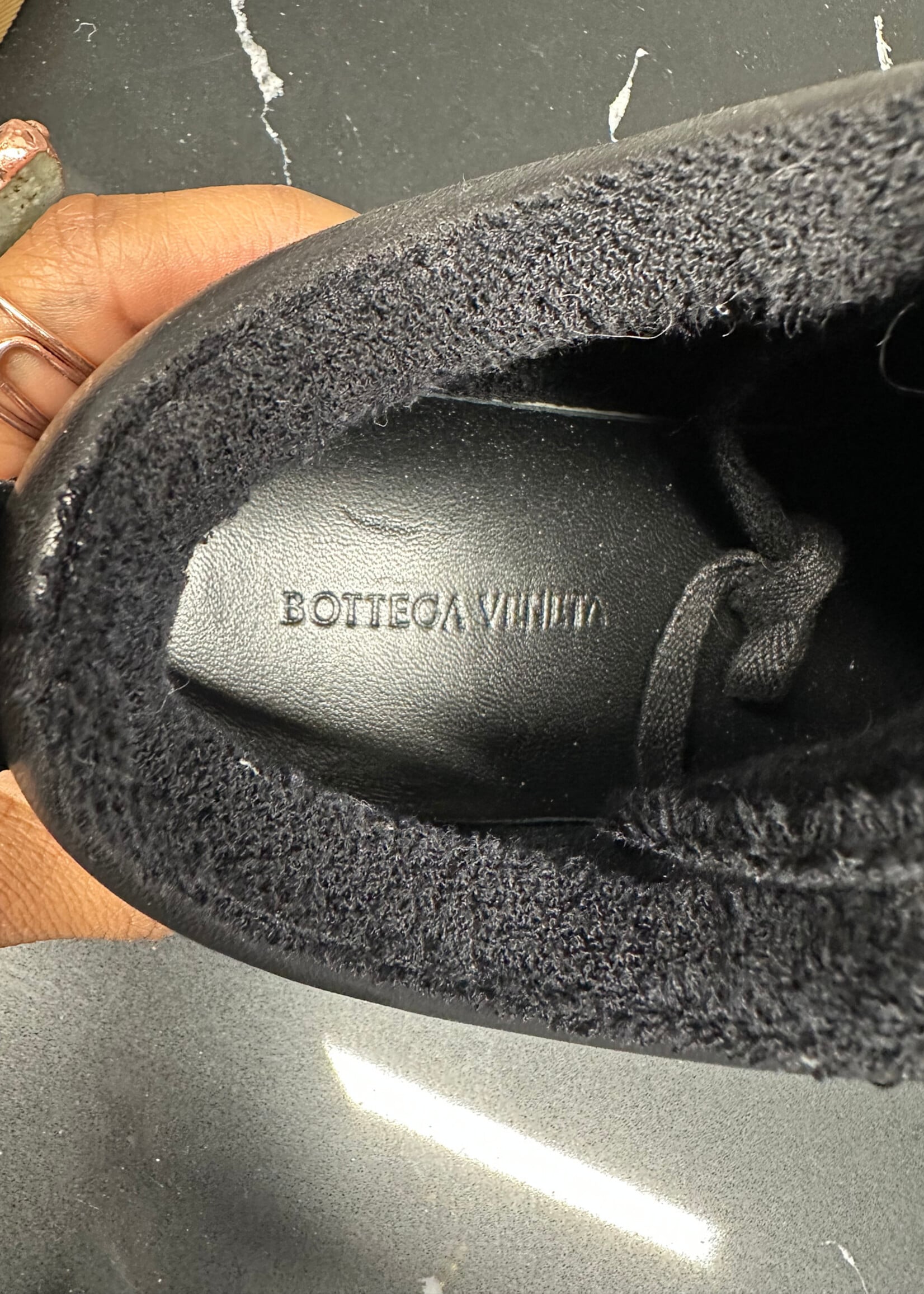 Bottega Black Gum Sole Sneaker 39.5/8.5