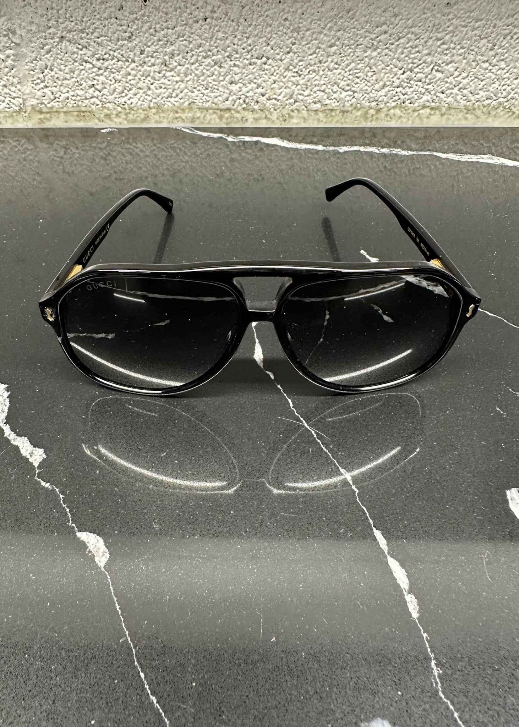 Gucci Black Made In Japan Aviators W/ Case