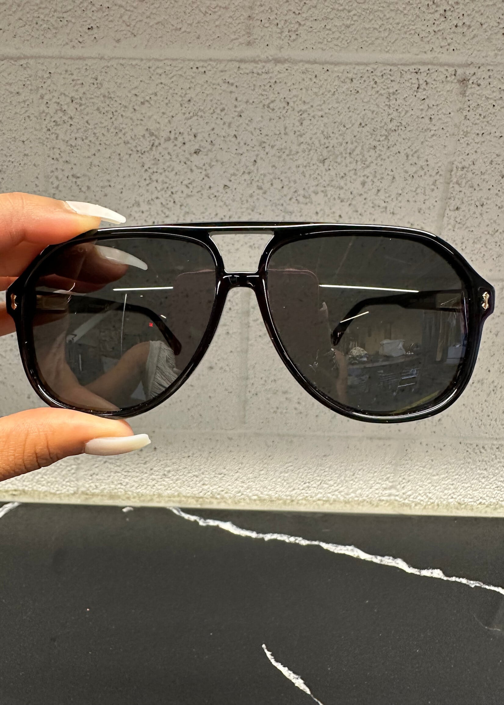 Gucci Black Made In Japan Aviators W/ Case