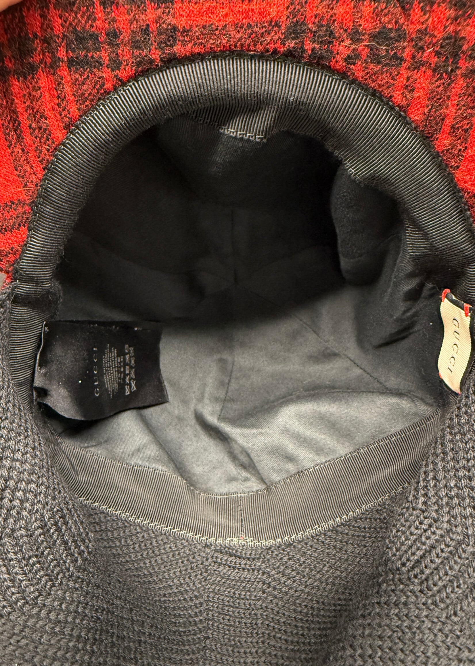 Gucci Red Ear Flap Plaid Hat