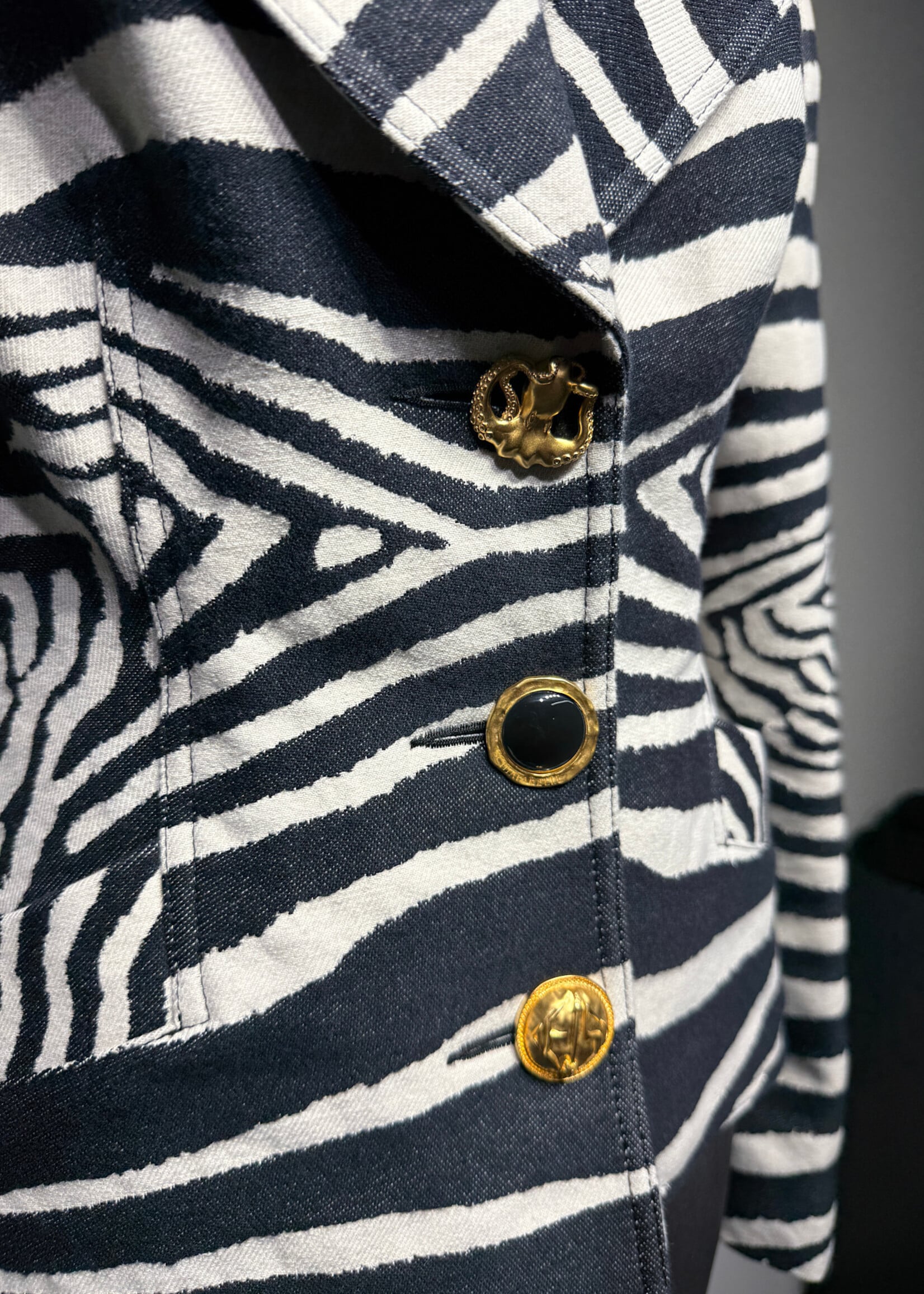 Schiaparelli SS/25 Zebra Hourglass Blazer Fem L