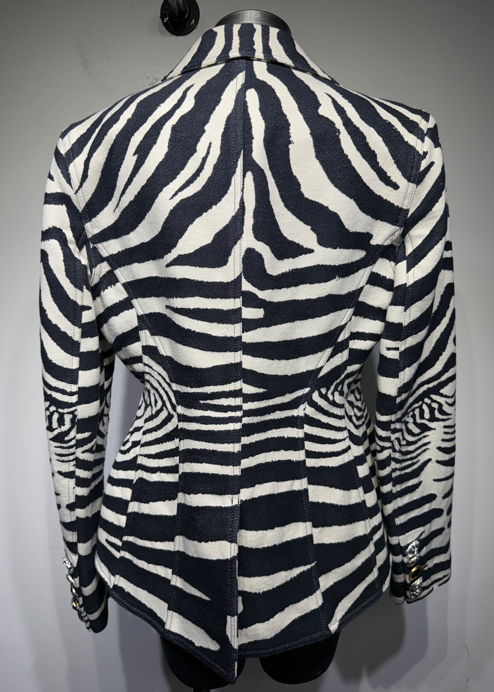Schiaparelli SS/25 Zebra Hourglass Blazer Fem L