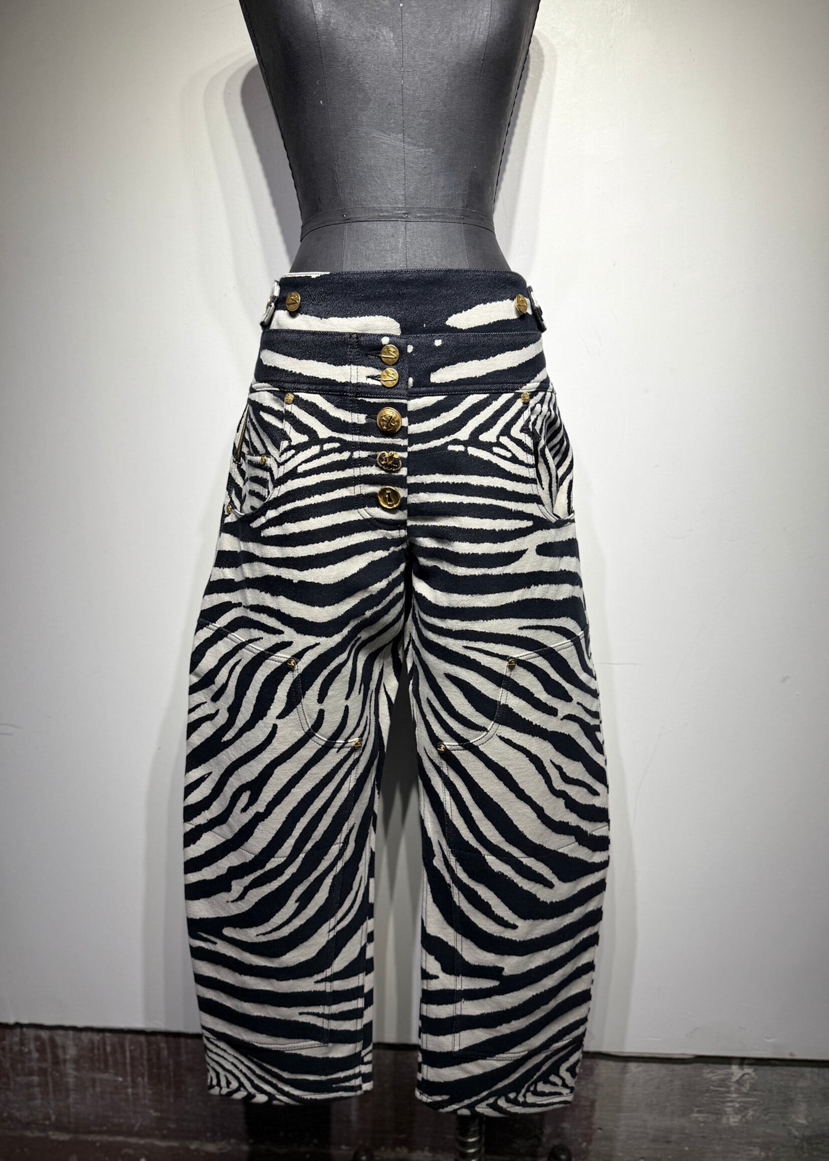 Schiaparelli SS/25 Zebra Print Double Knee Pants 34”