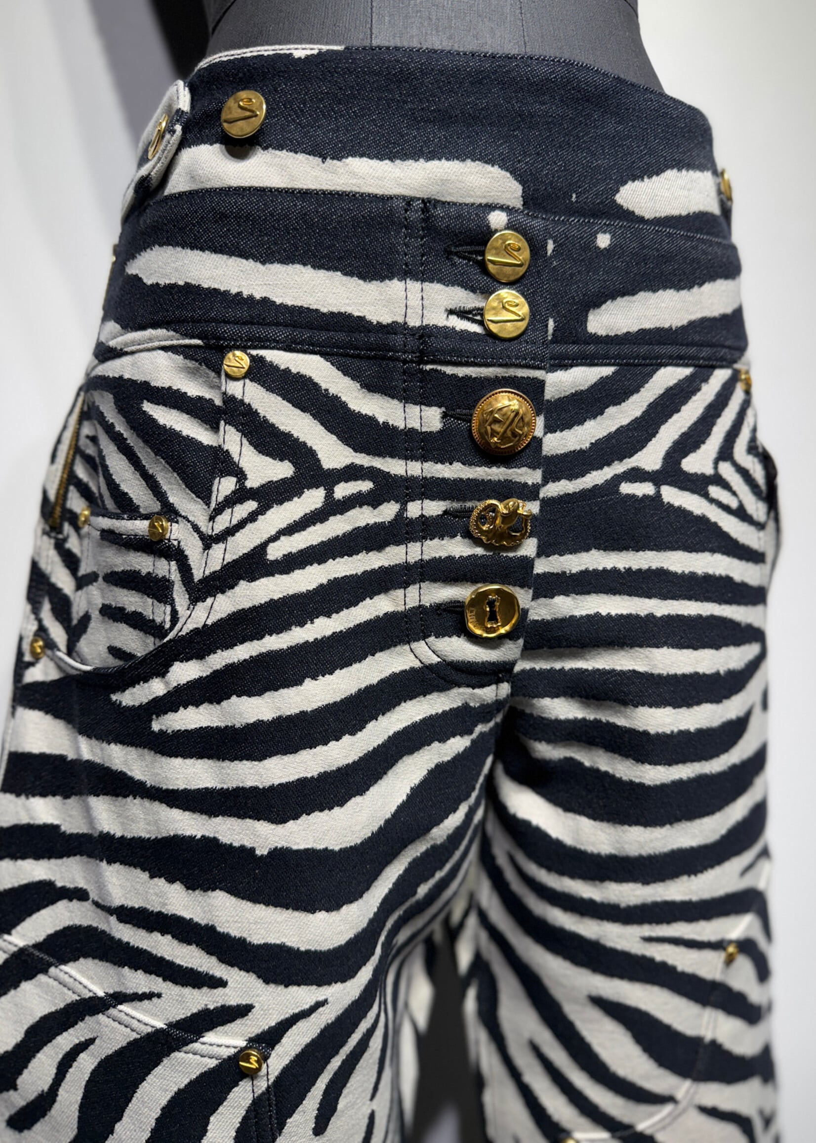 Schiaparelli SS/25 Zebra Print Double Knee Pants 34”