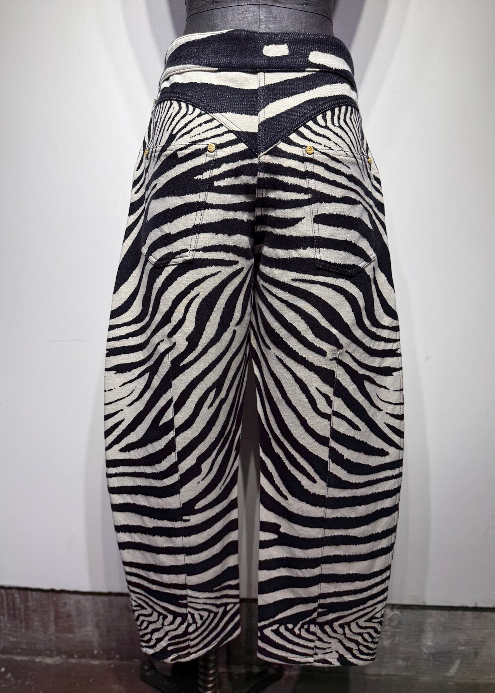 Schiaparelli SS/25 Zebra Print Double Knee Pants 34”