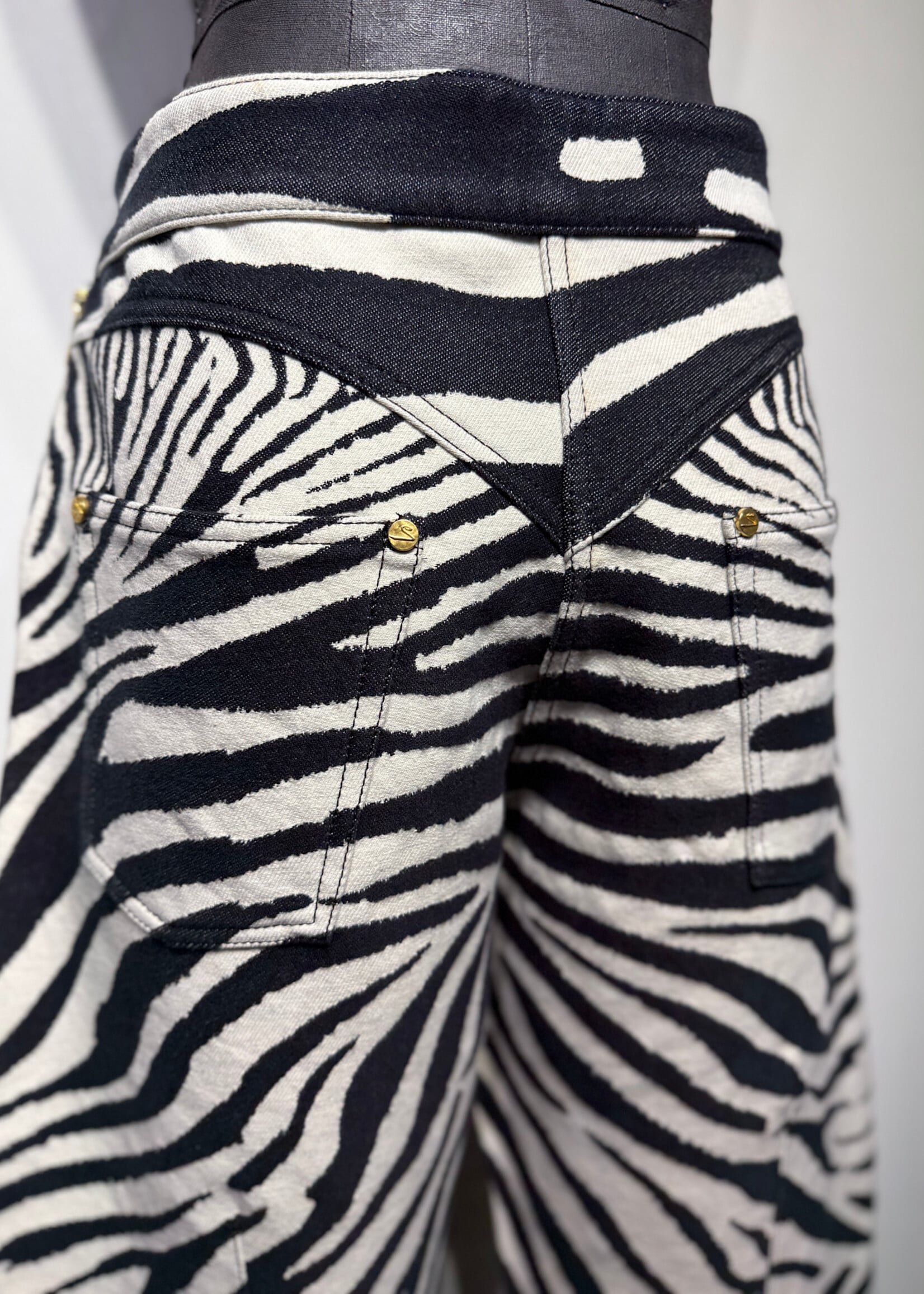 Schiaparelli SS/25 Zebra Print Double Knee Pants 34”