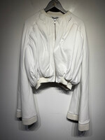 Duran Lantink White Ruffled Front Bomber Jacket S
