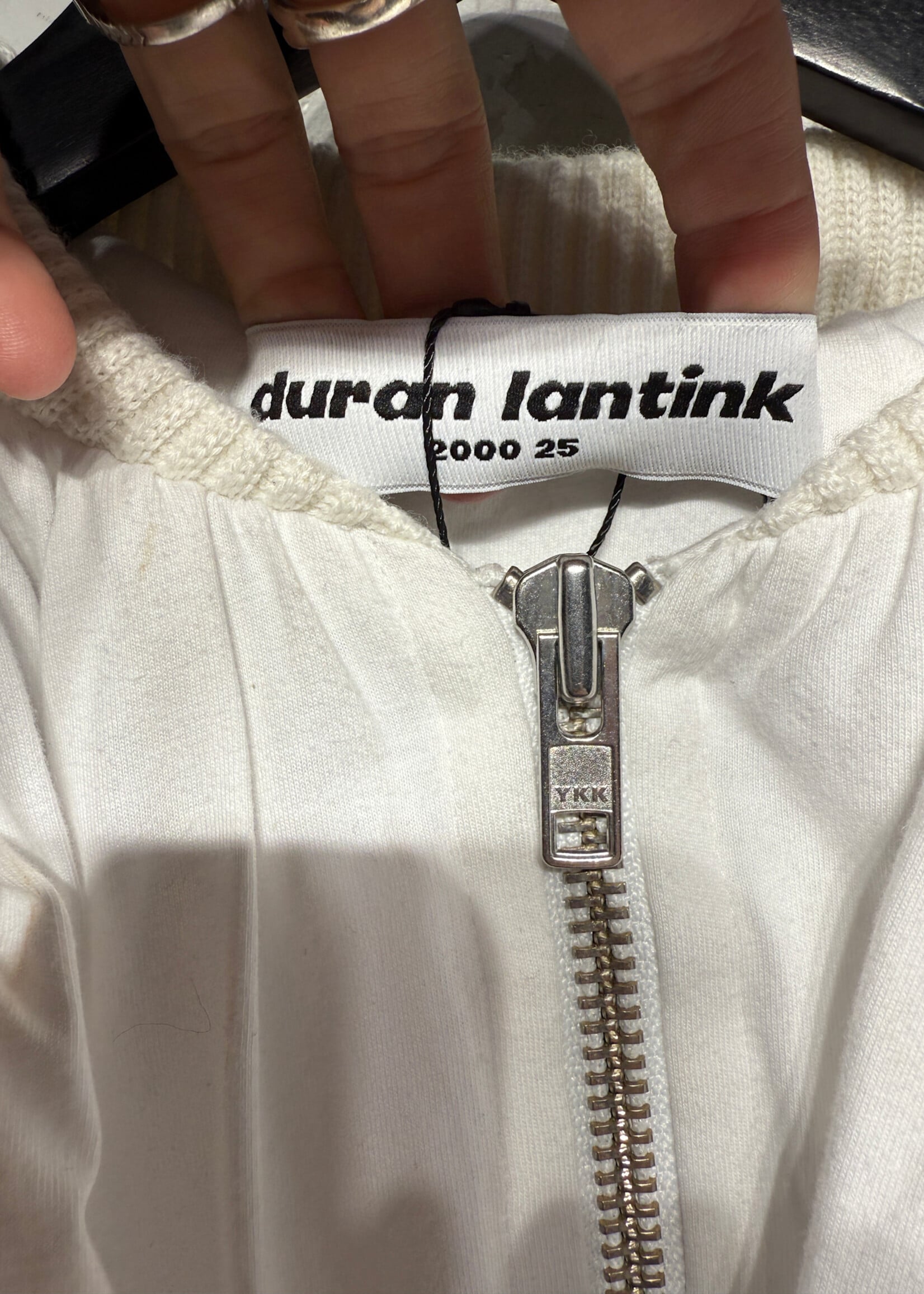 Duran Lantink White Ruffled Front Bomber Jacket S