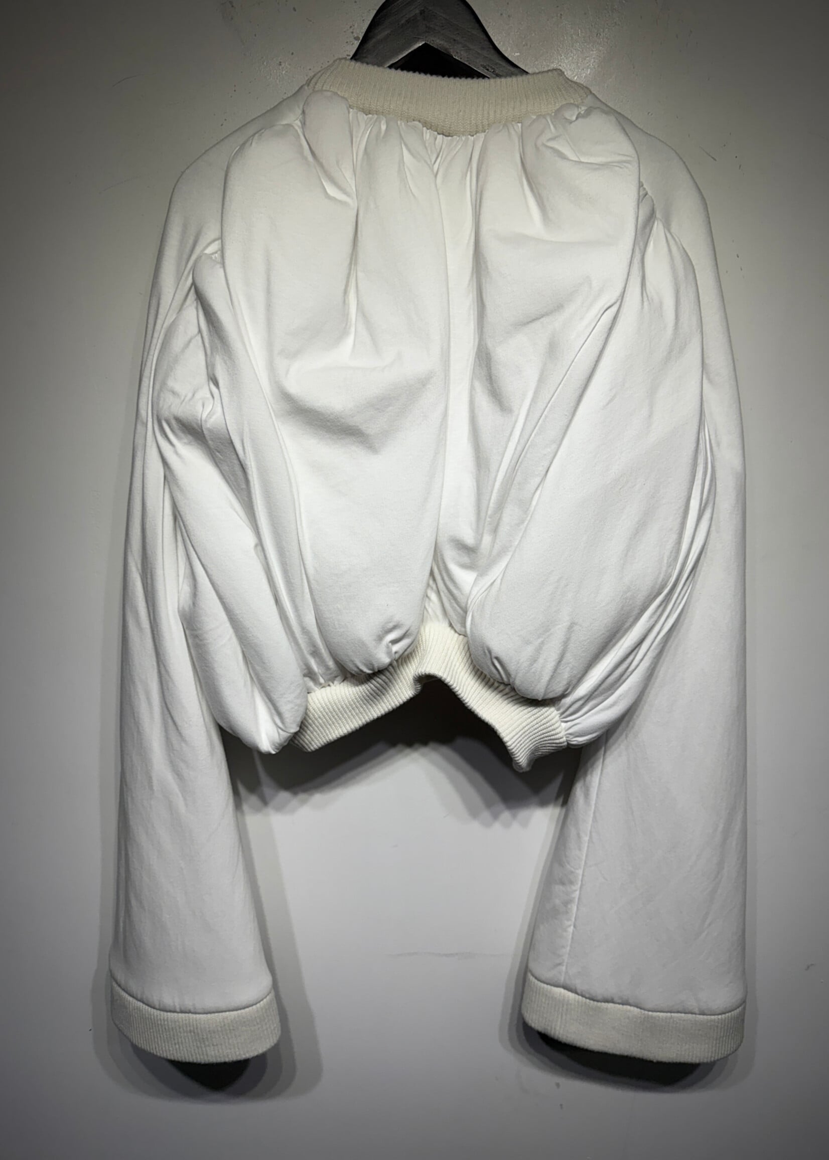 Duran Lantink White Ruffled Front Bomber Jacket S